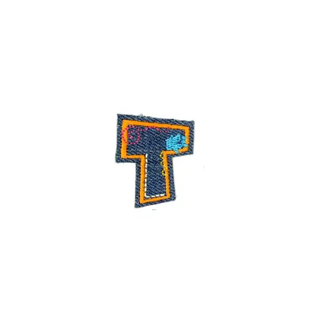 Appli;Fun letter Jeans T