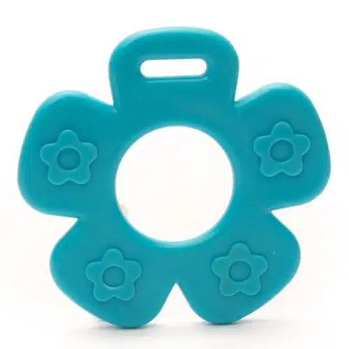 2st Bijtring Bloem met Bloemen Blauw