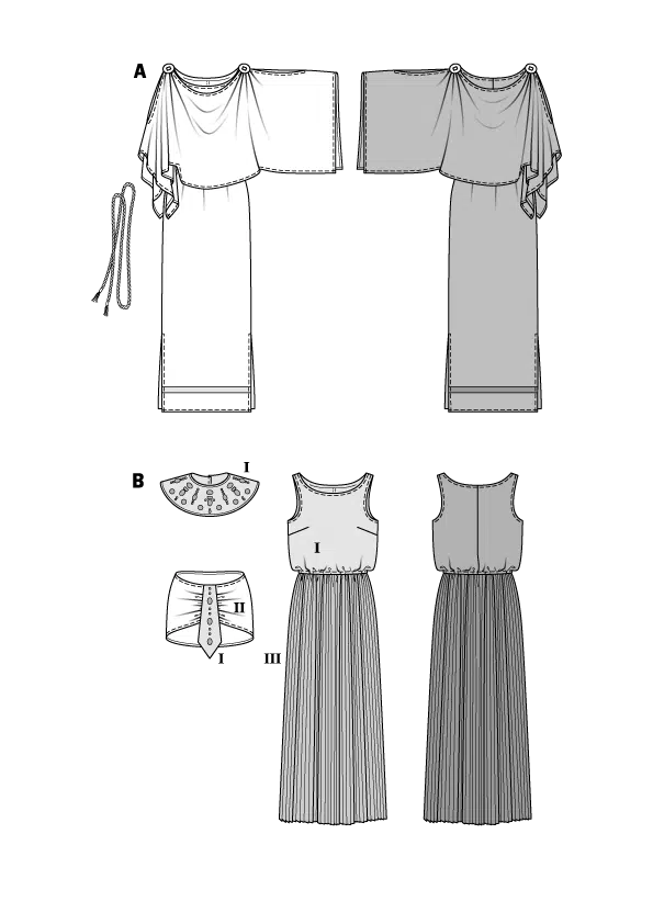 Burda Geel 2353 - Egyptische en Romeinse Jurk