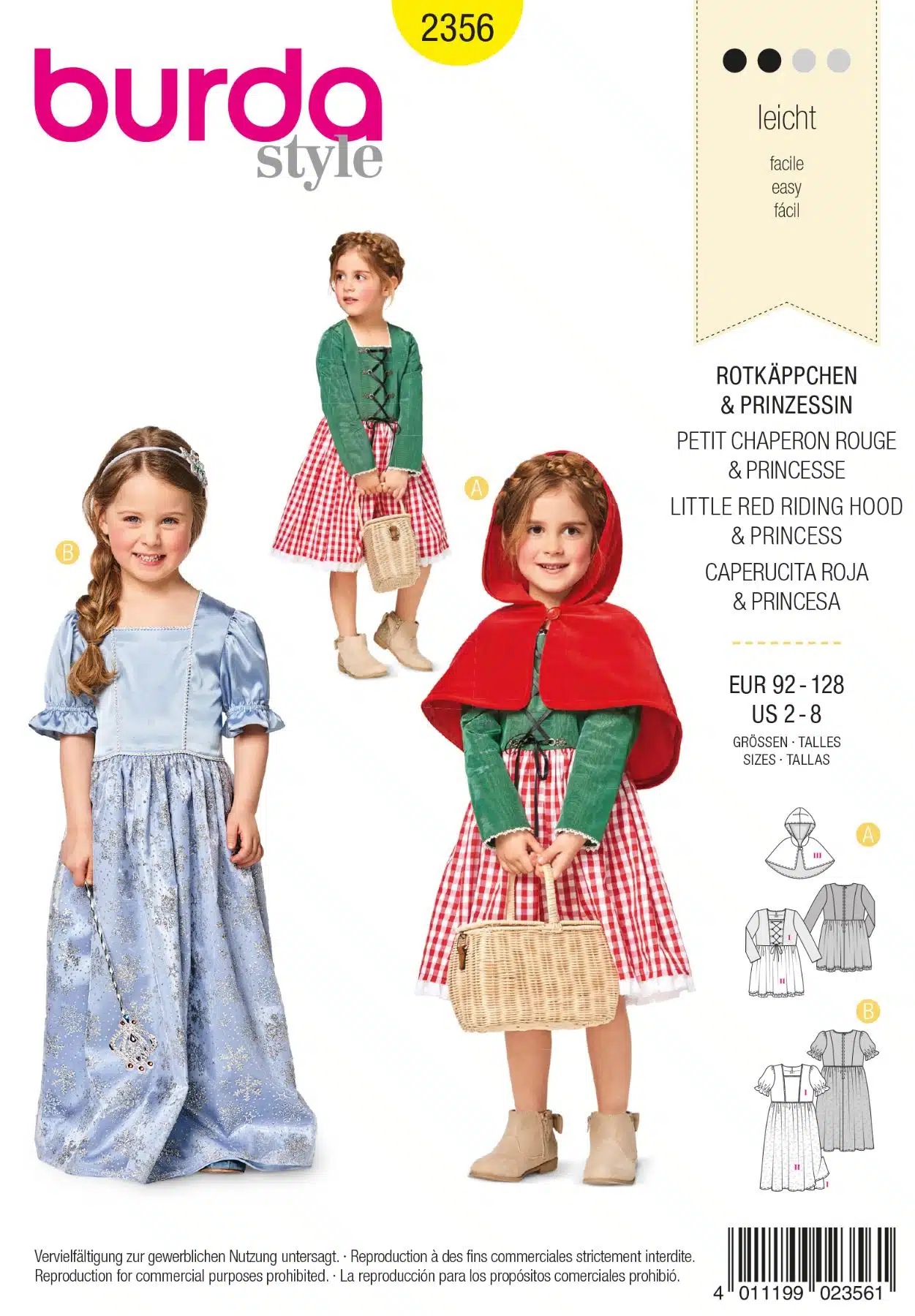 Burda Geel 2356 - Roodkapje en Prinses
