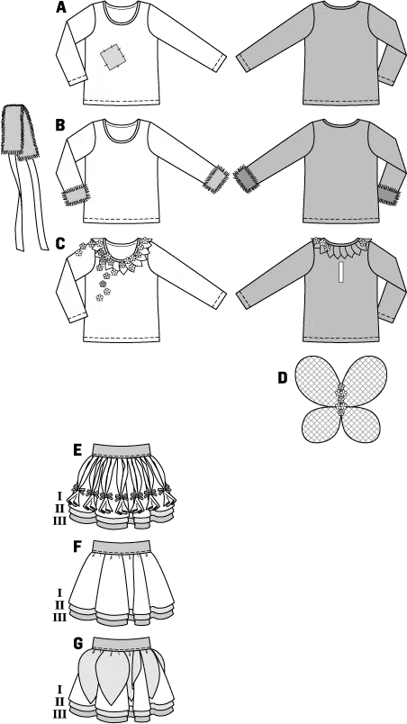 Burda Geel 2371 - Heks, ijsprinses en elf jurkjes