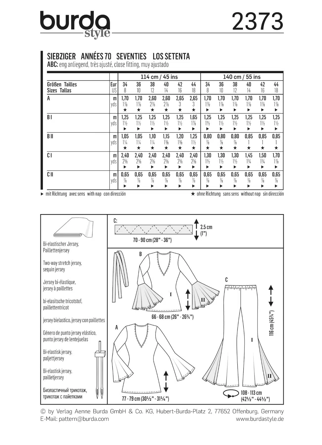 Burda Geel 2373 - Jaren 70 kostuum voor vrouw