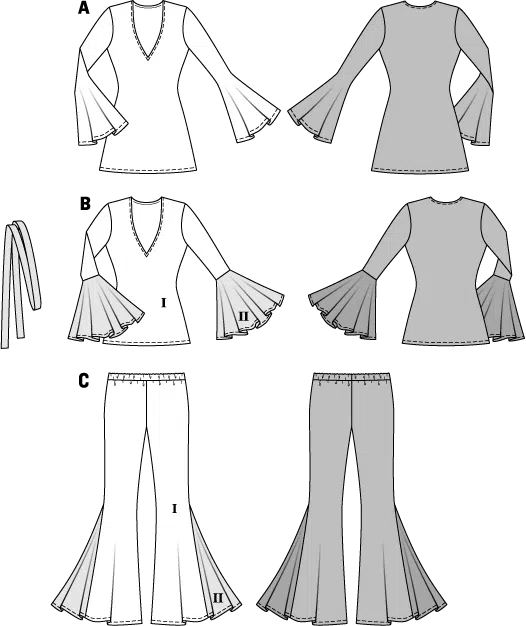 Burda Geel 2373 - Jaren 70 kostuum voor vrouw