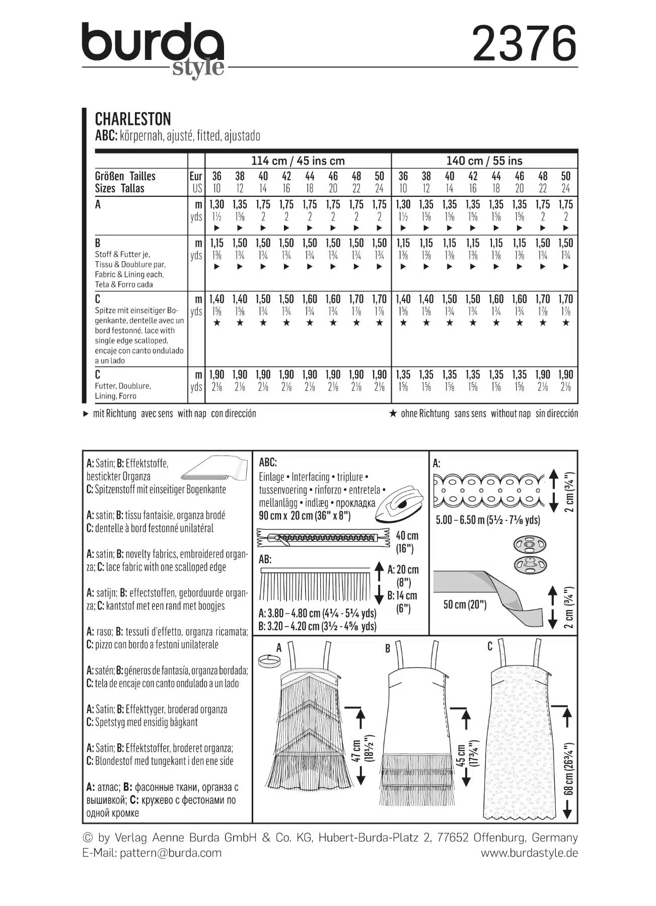 Burda Geel 2376 - Jurk 'Charleston'