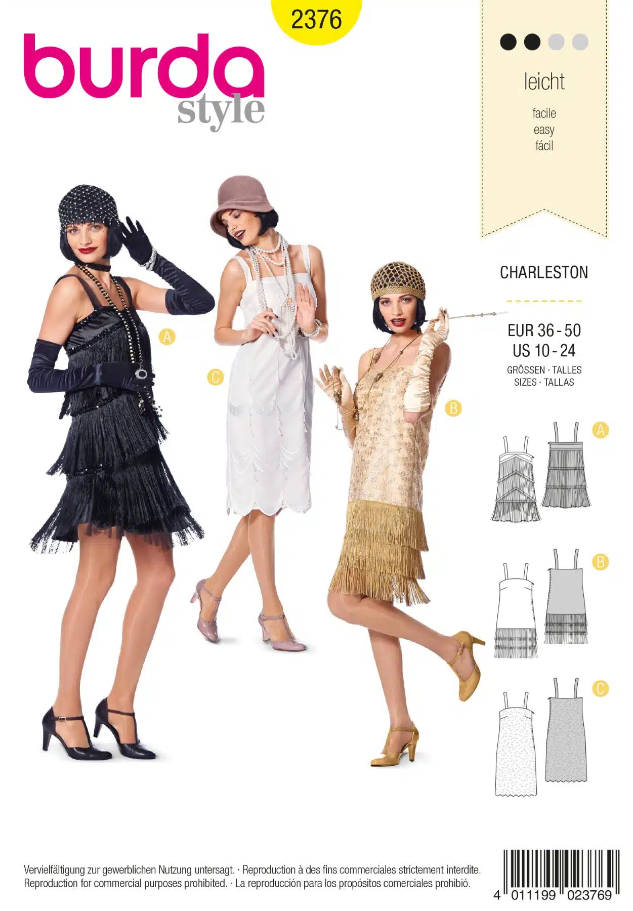 Burda Geel 2376 - Jurk 'Charleston'