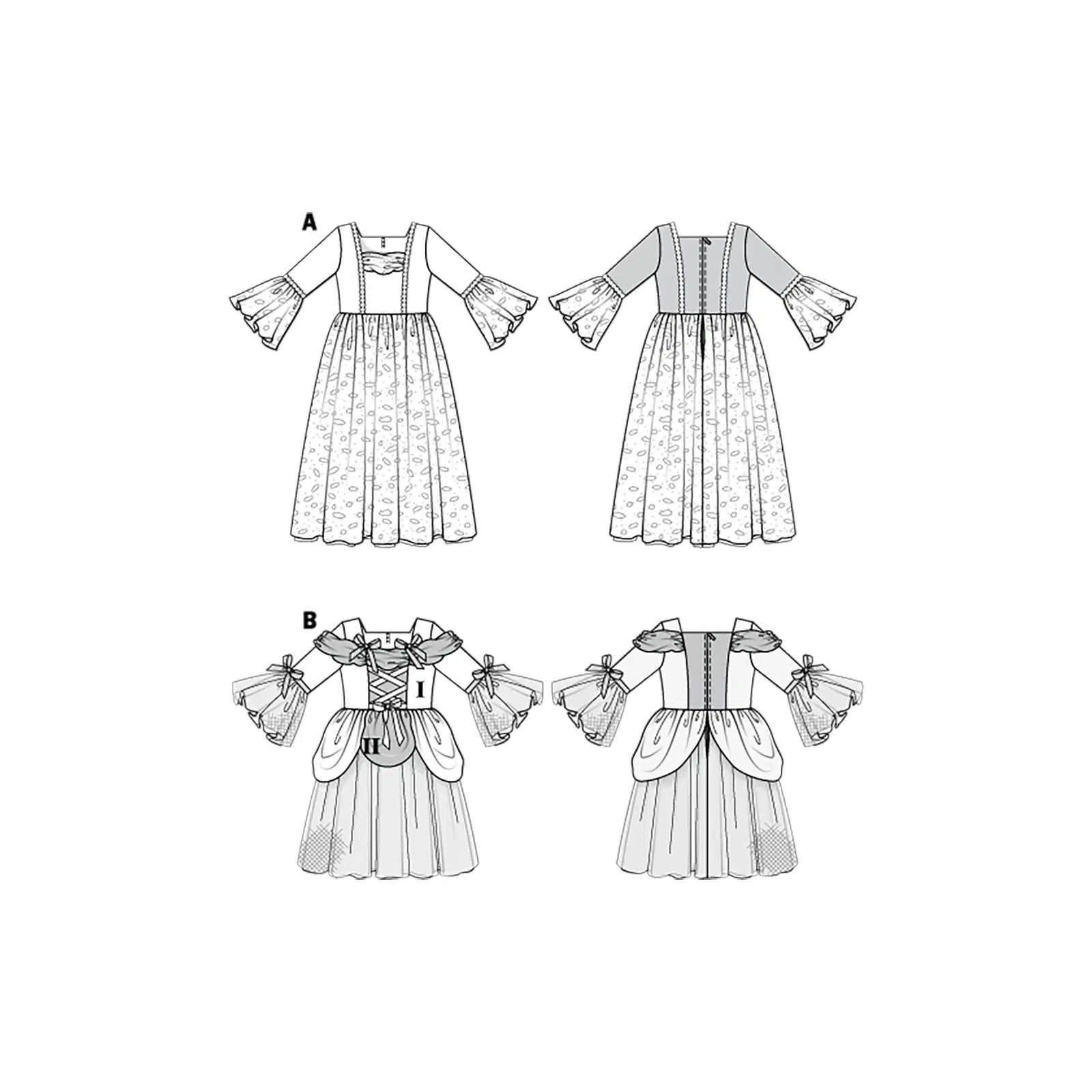 Burda Geel 2410 - Prinsessenjurk in variaties