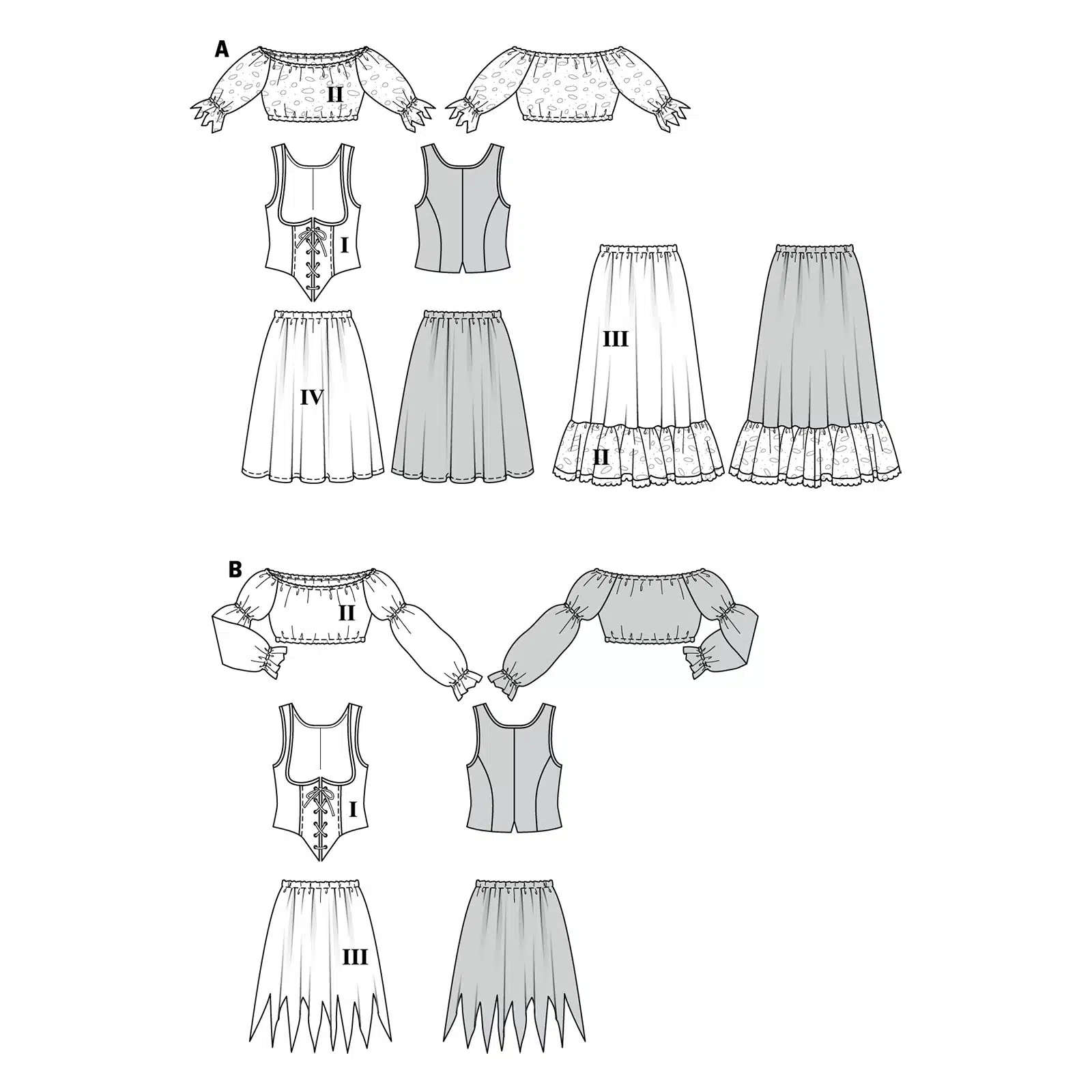 Burda Geel 2422 - Piratenjurk in variaties