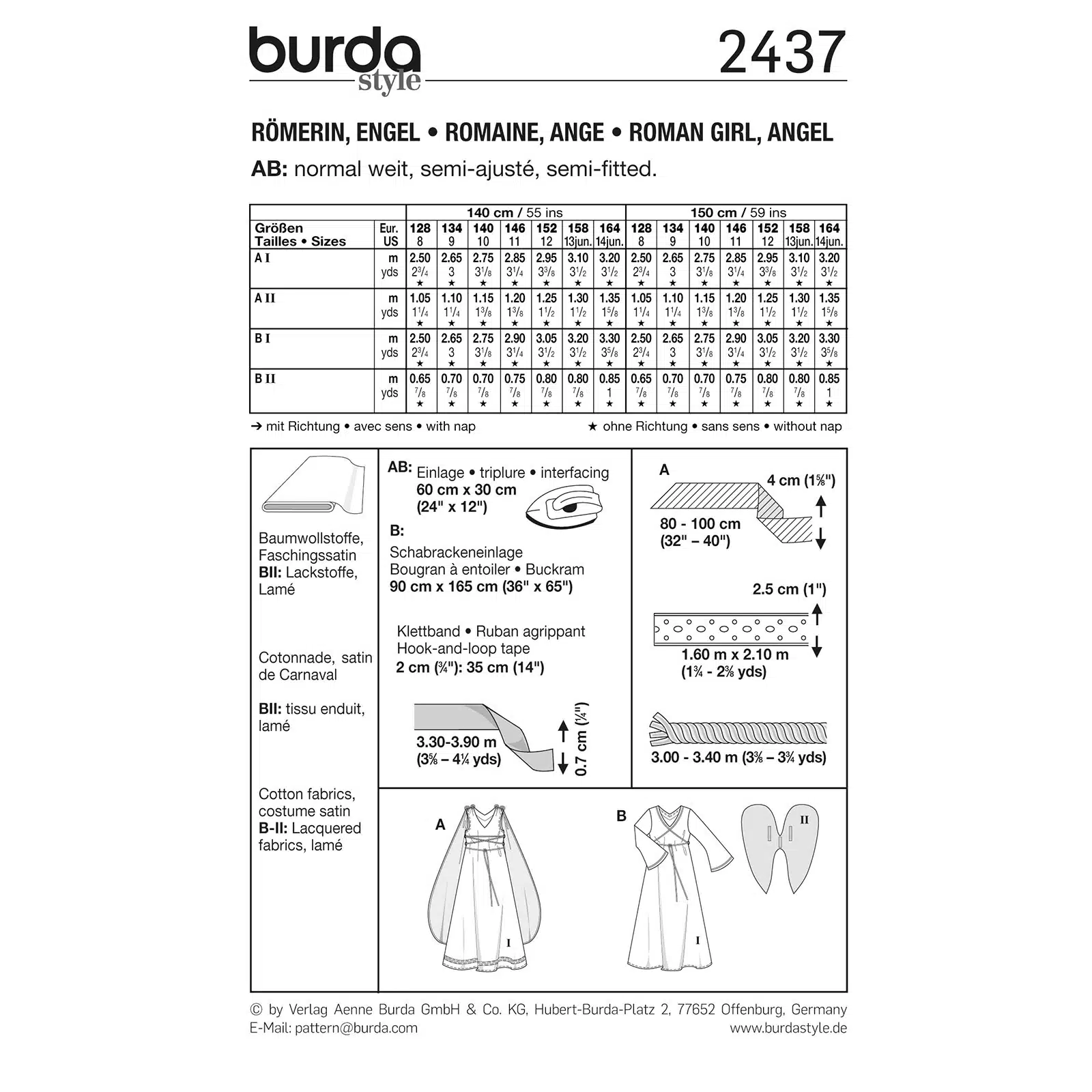 Burda Geel 2437 - Romeinse jurk in variaties