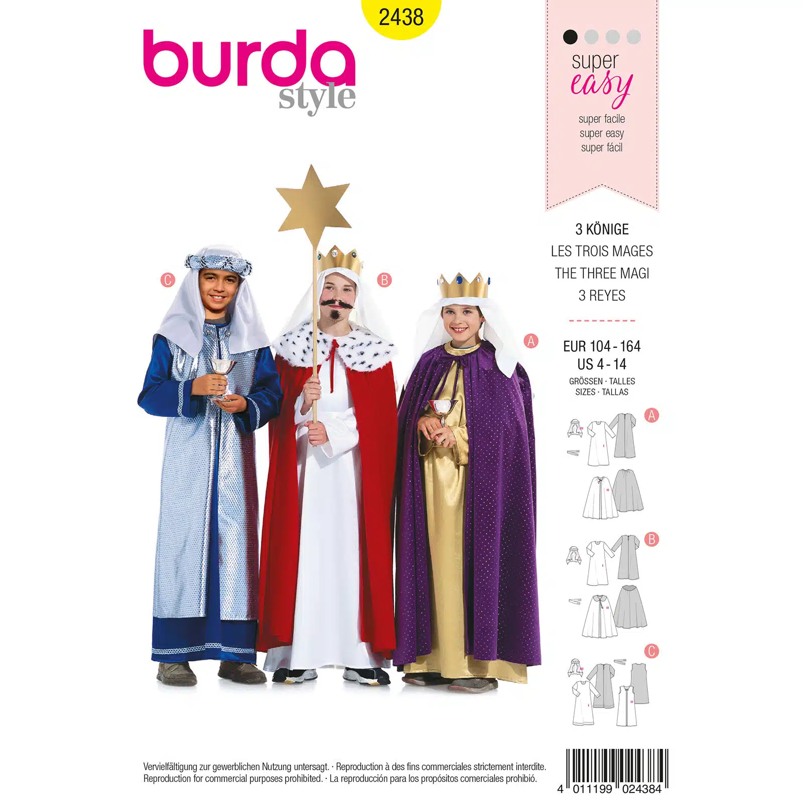 Burda Geel 2438 - Drie koningen in variaties