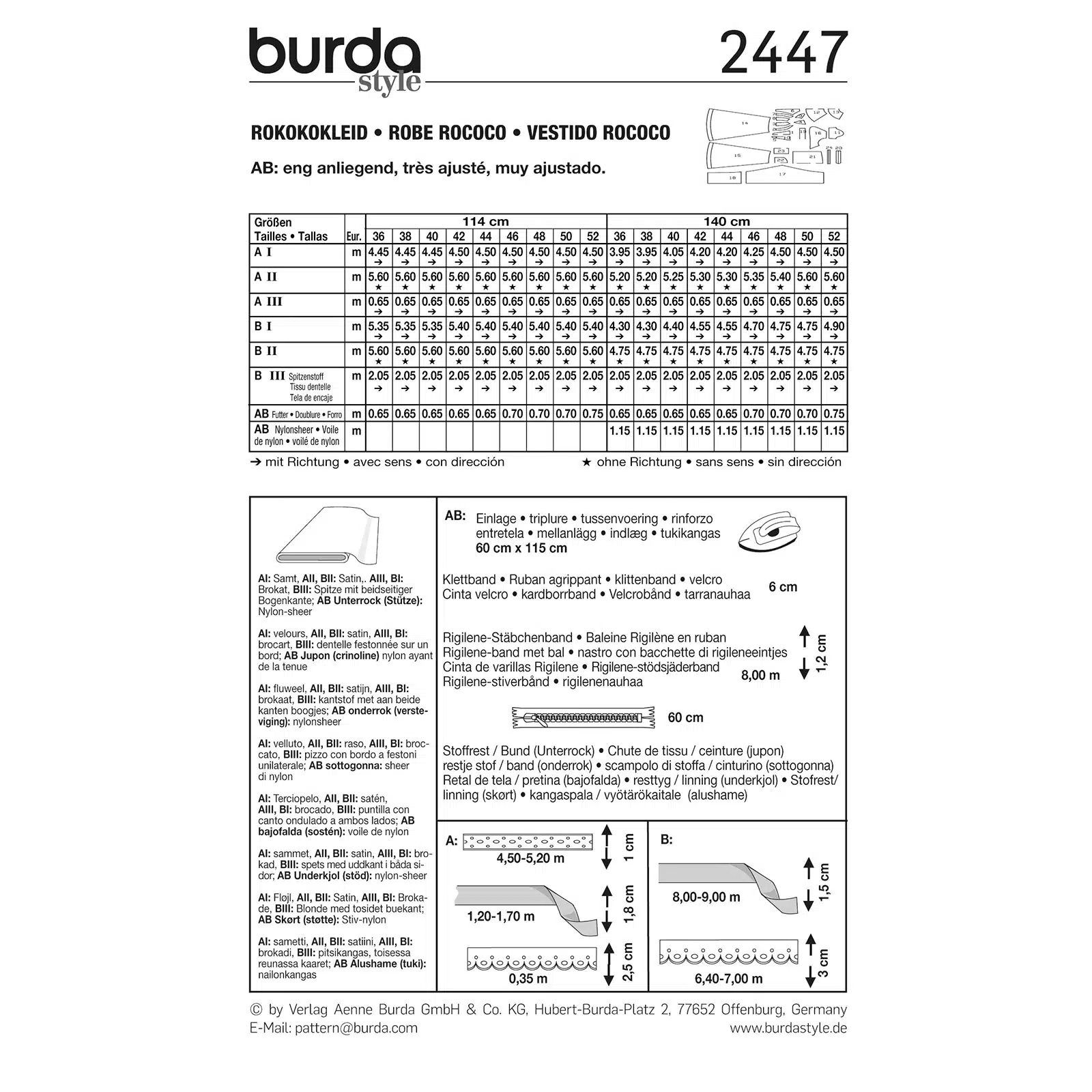 Burda Couture 2447 - Rococo jurk in variaties