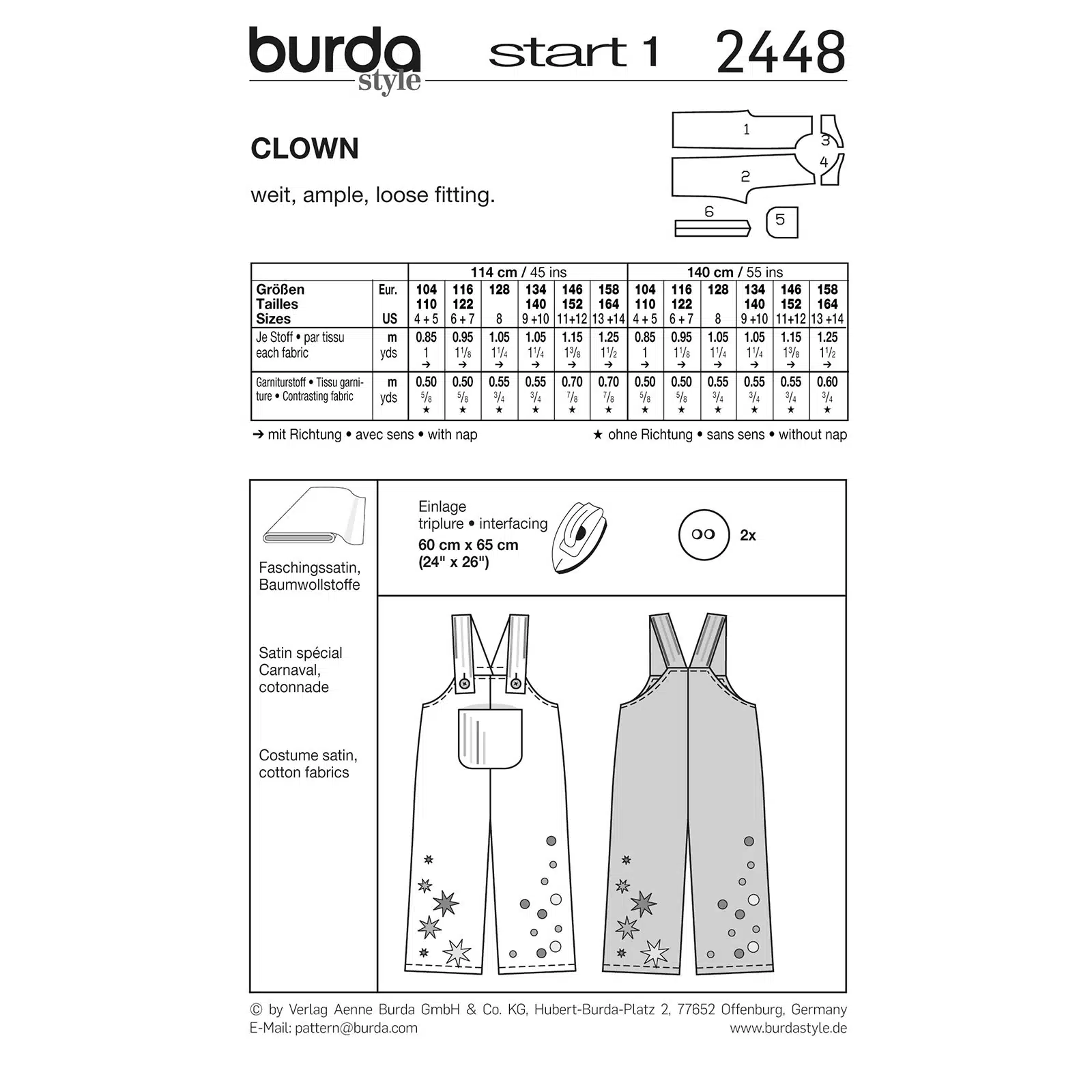 Burda Rood 2448 - Clown