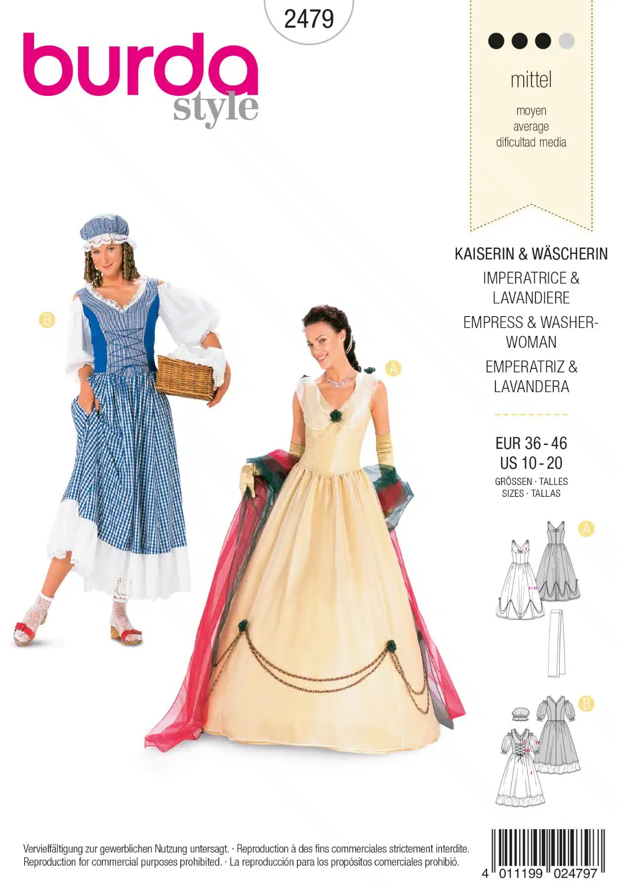 Burda Couture 2479 - Keizerin en wasvrouw