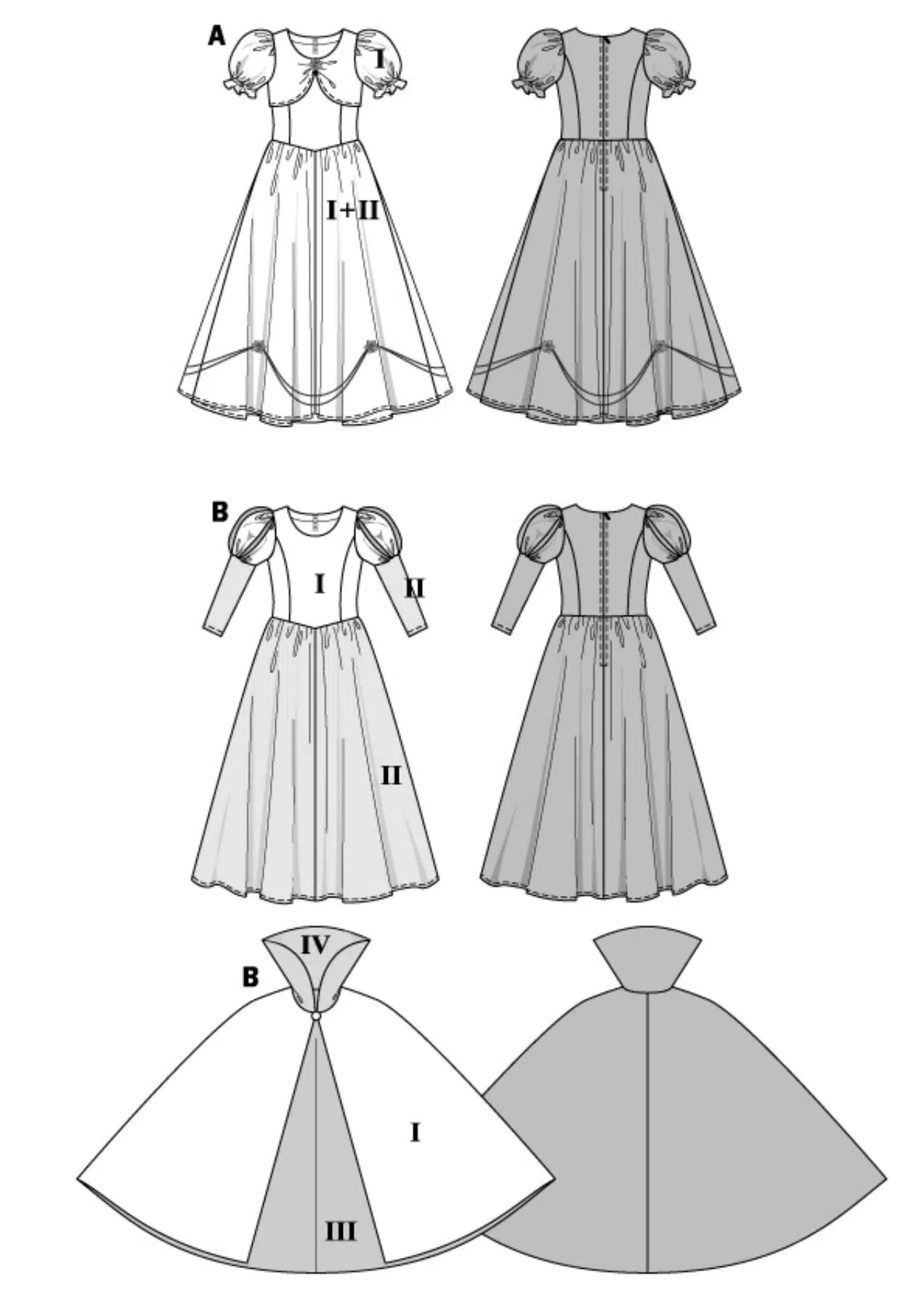 Burda Geel 2480 - Prinsessenjurk en Sneeuwwitje met cape