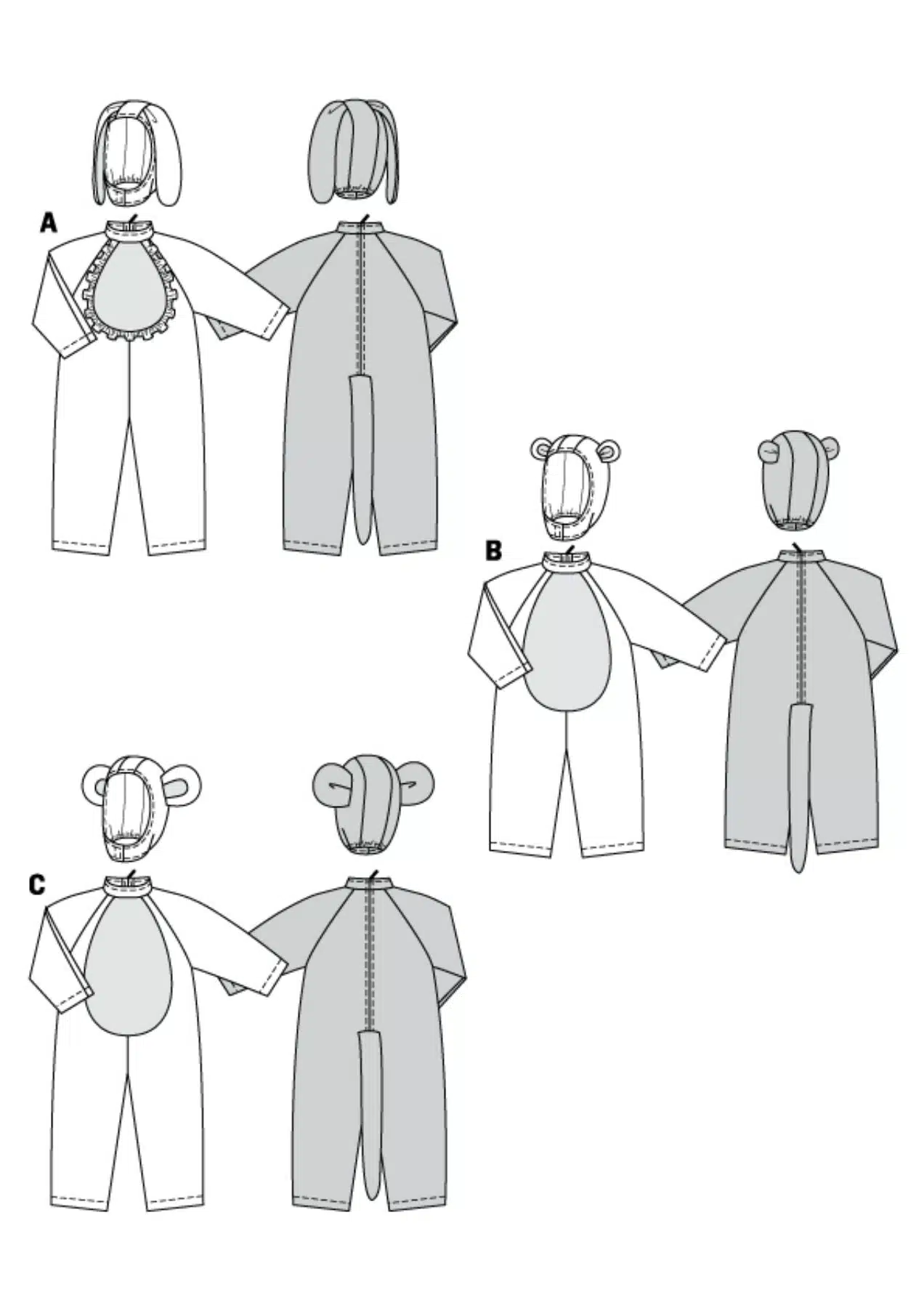 Burda Geel 2502 - Panter, hond en muis