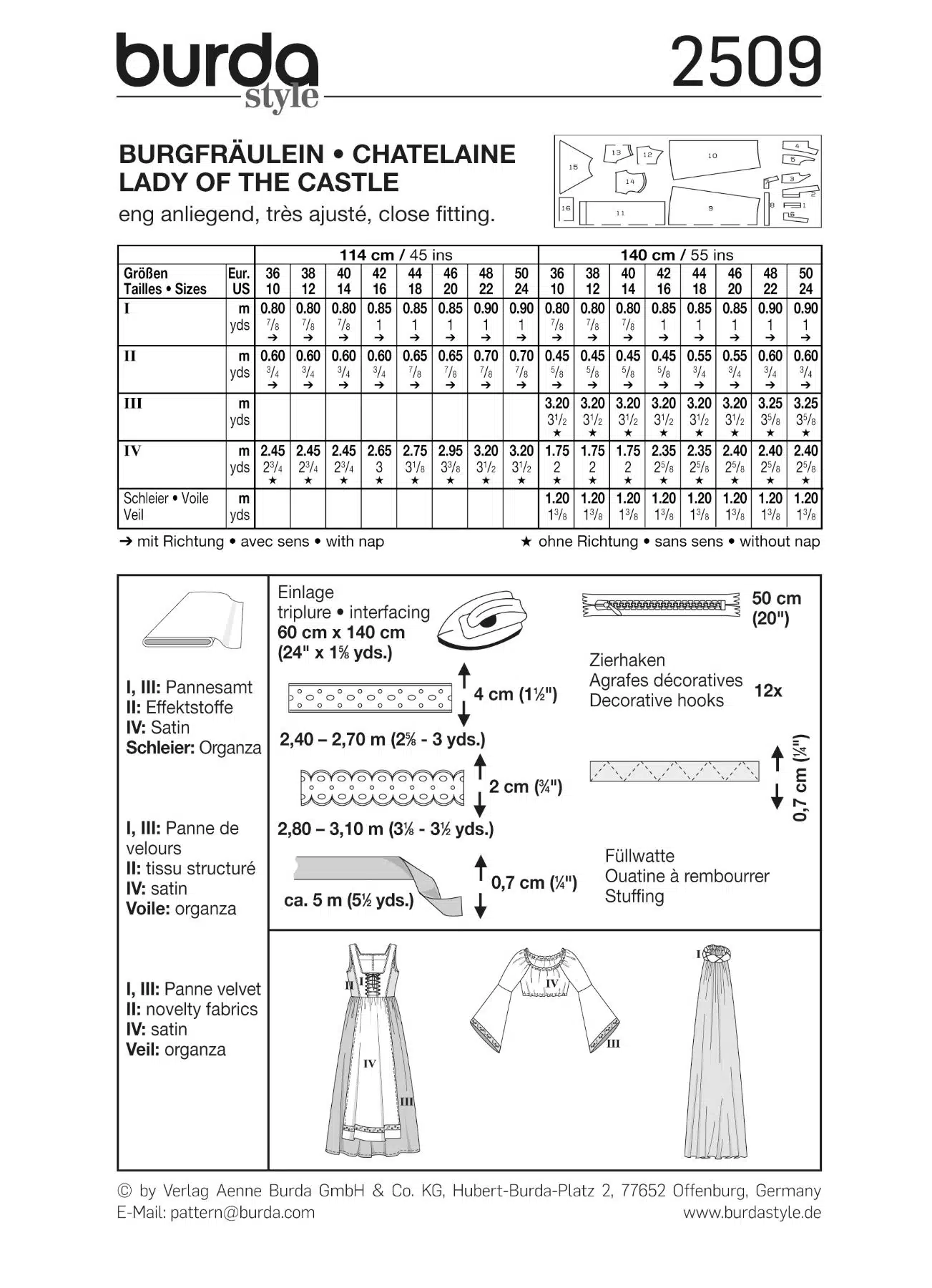 Burda Couture 2509 - Kasteelvrouw