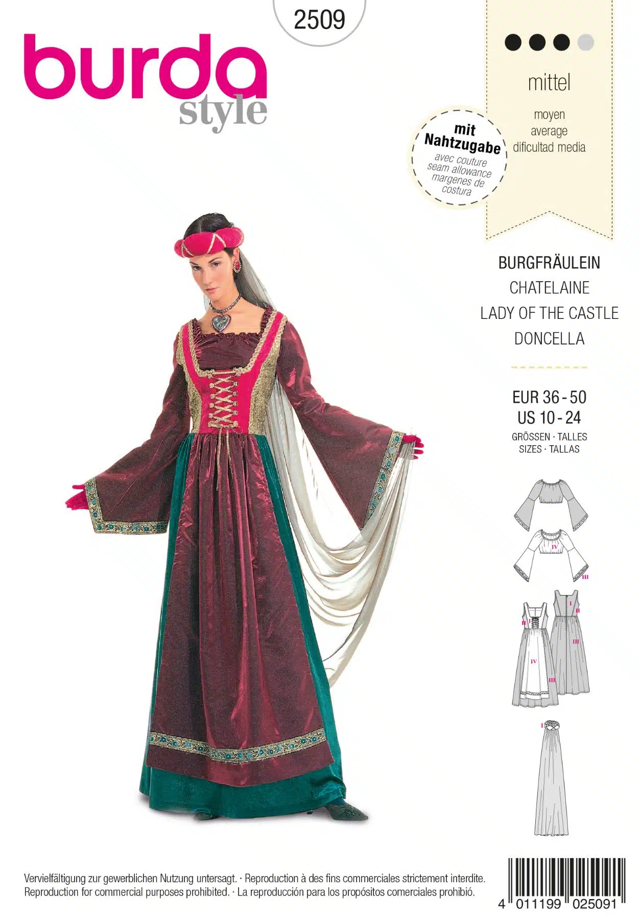 Burda Couture 2509 - Kasteelvrouw