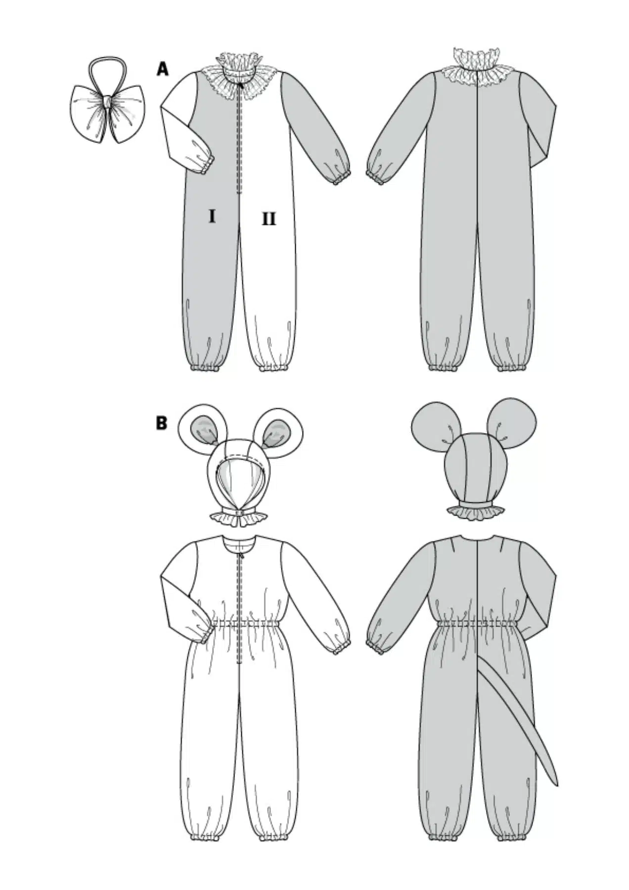 Burda Geel 2524 - Harlekijn en kat