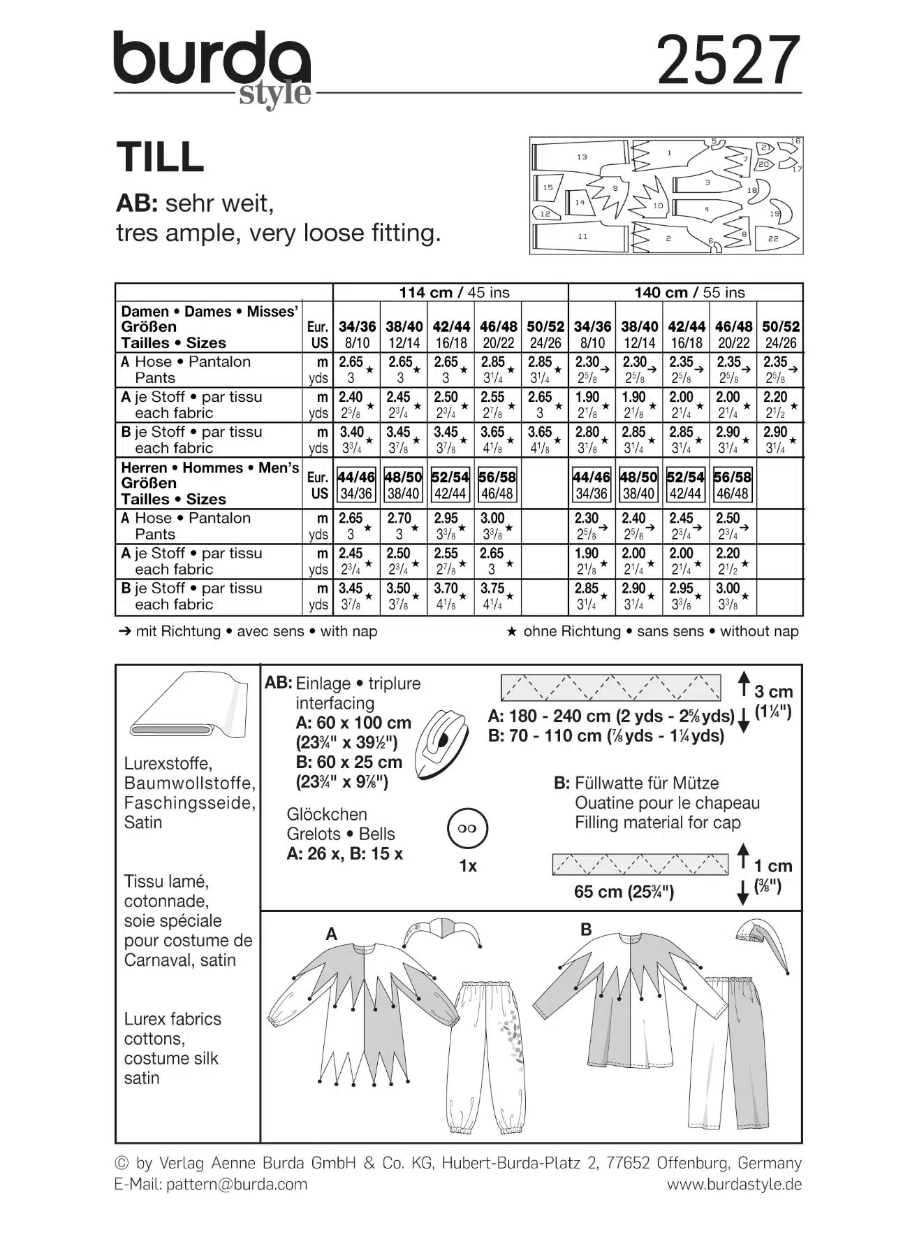 Burda Geel 2527 - Harlekijn in variaties