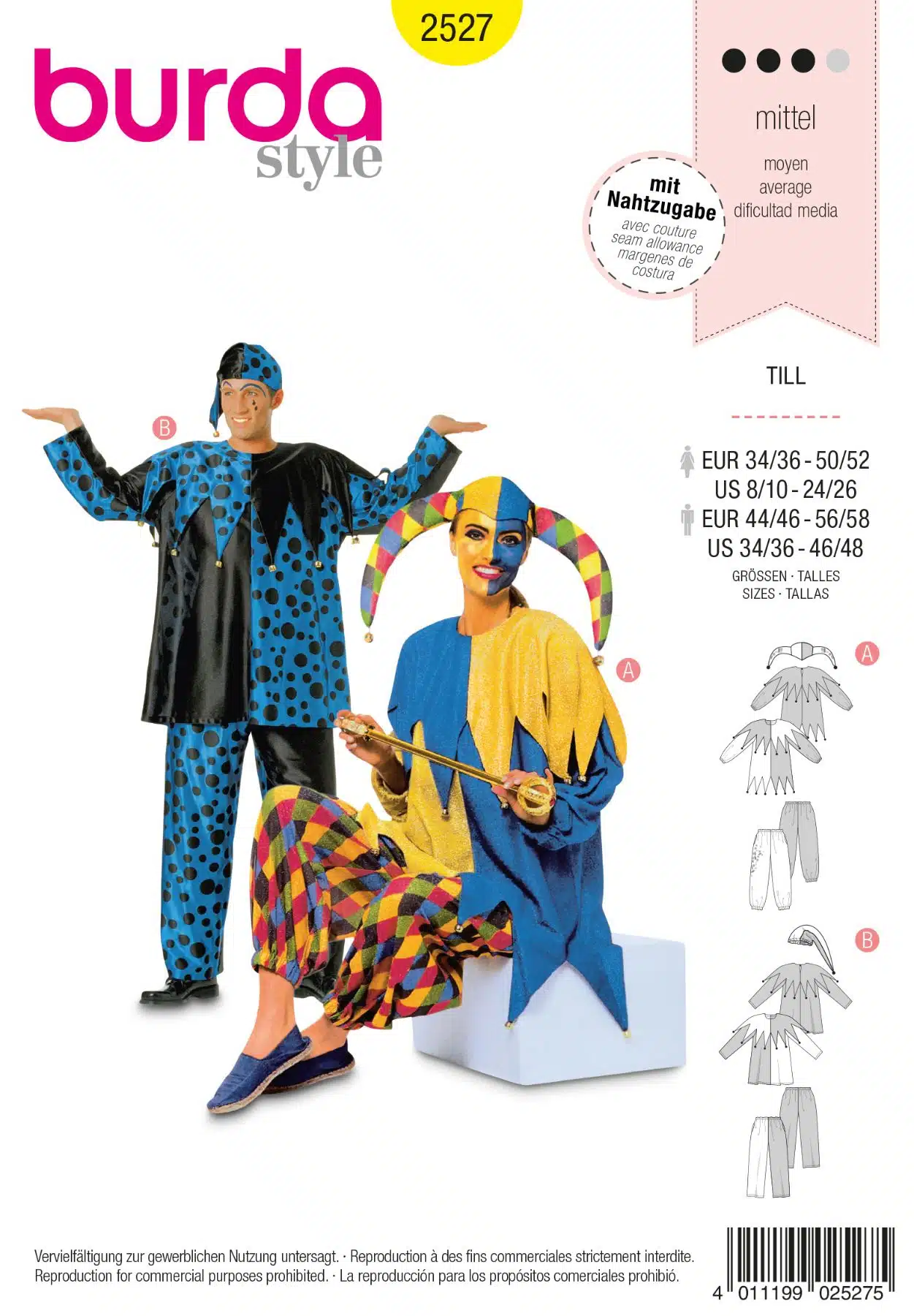 Burda Geel 2527 - Harlekijn in variaties