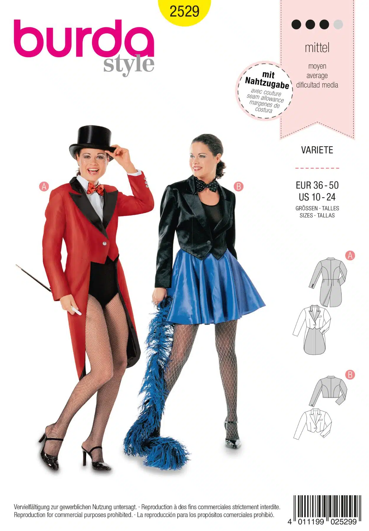Burda Geel 2529 - Showkleding in variaties