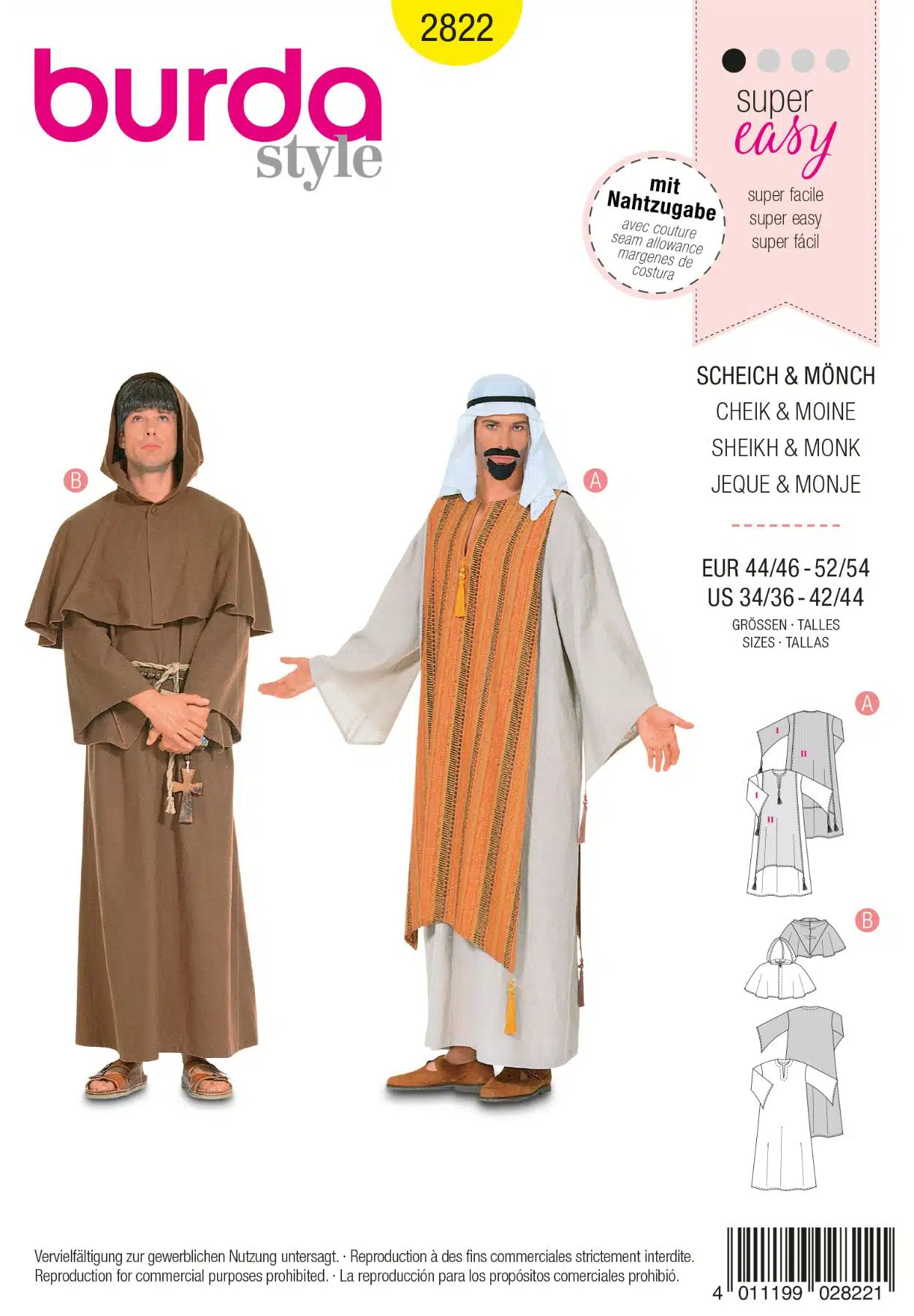 Burda Geel 2822 - Monnik en sheik