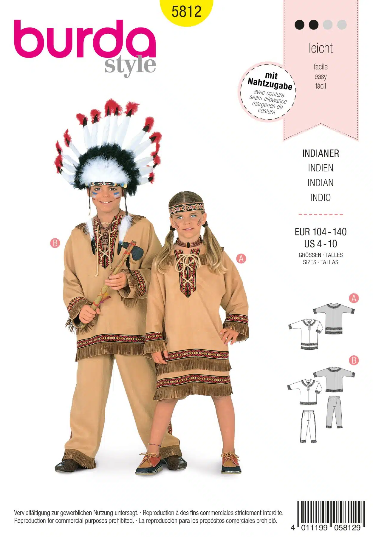 Burda Geel 5812 - Indiaan in variaties