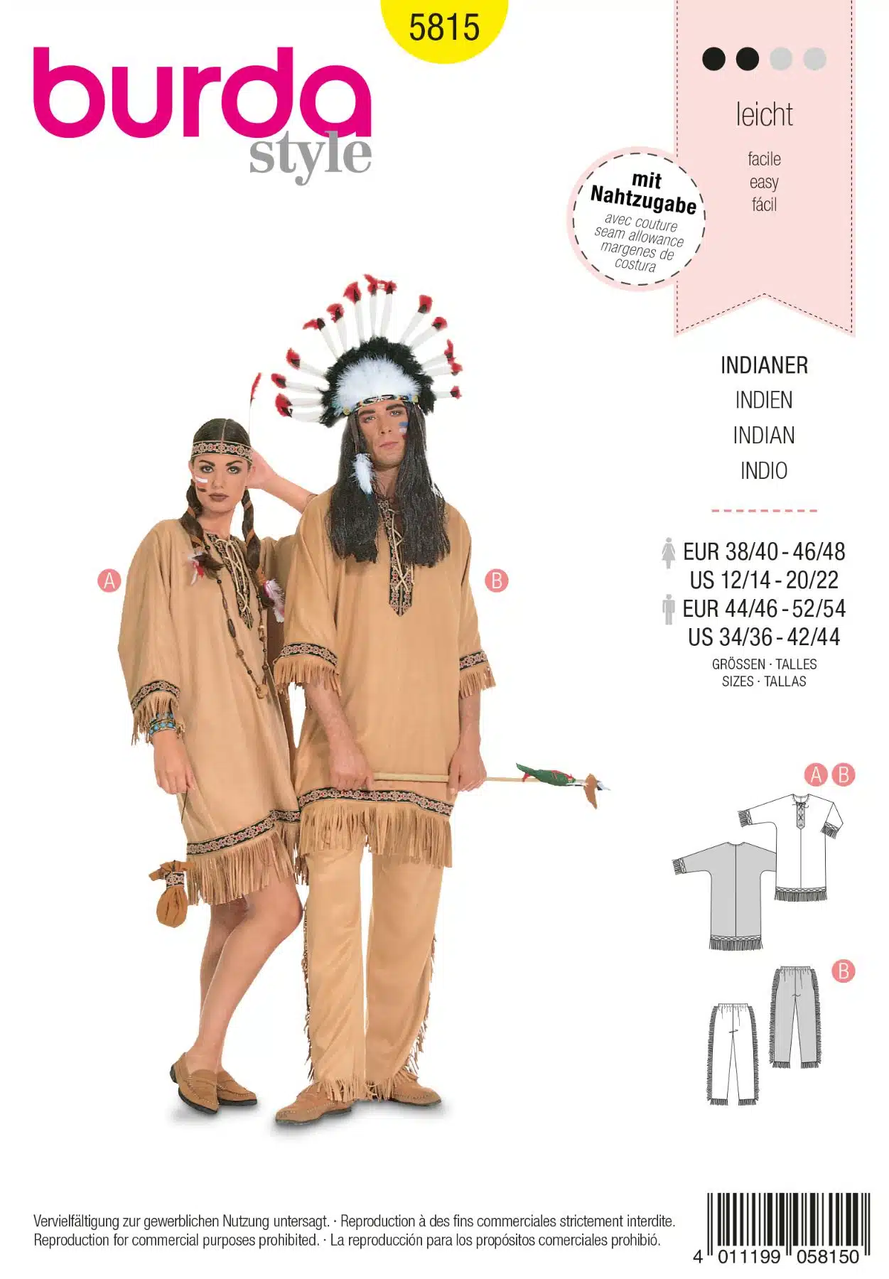 Burda Geel 5815 - Indiaan in variaties