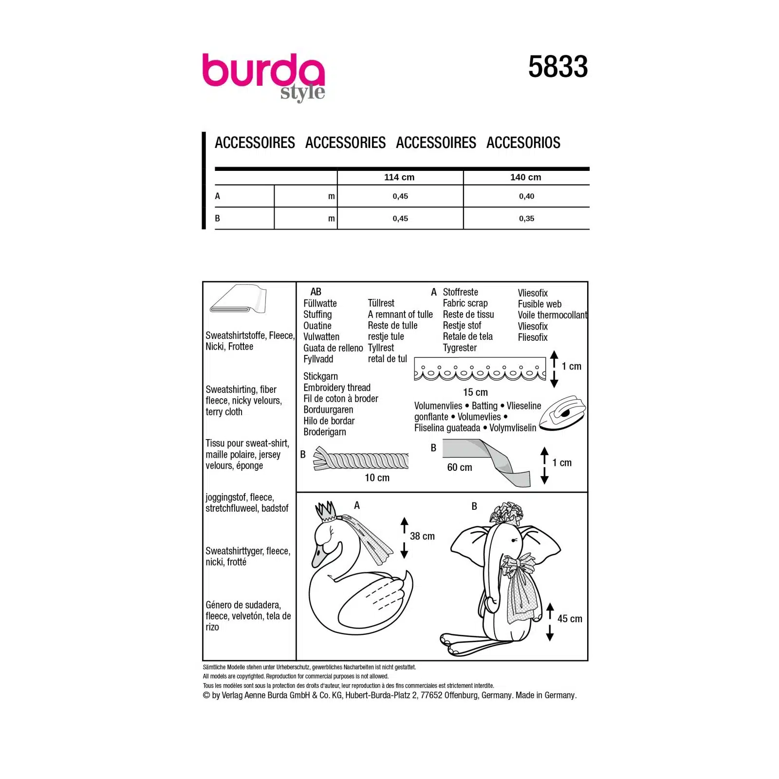 Burda Groen 5833 - Knuffels in Variaties