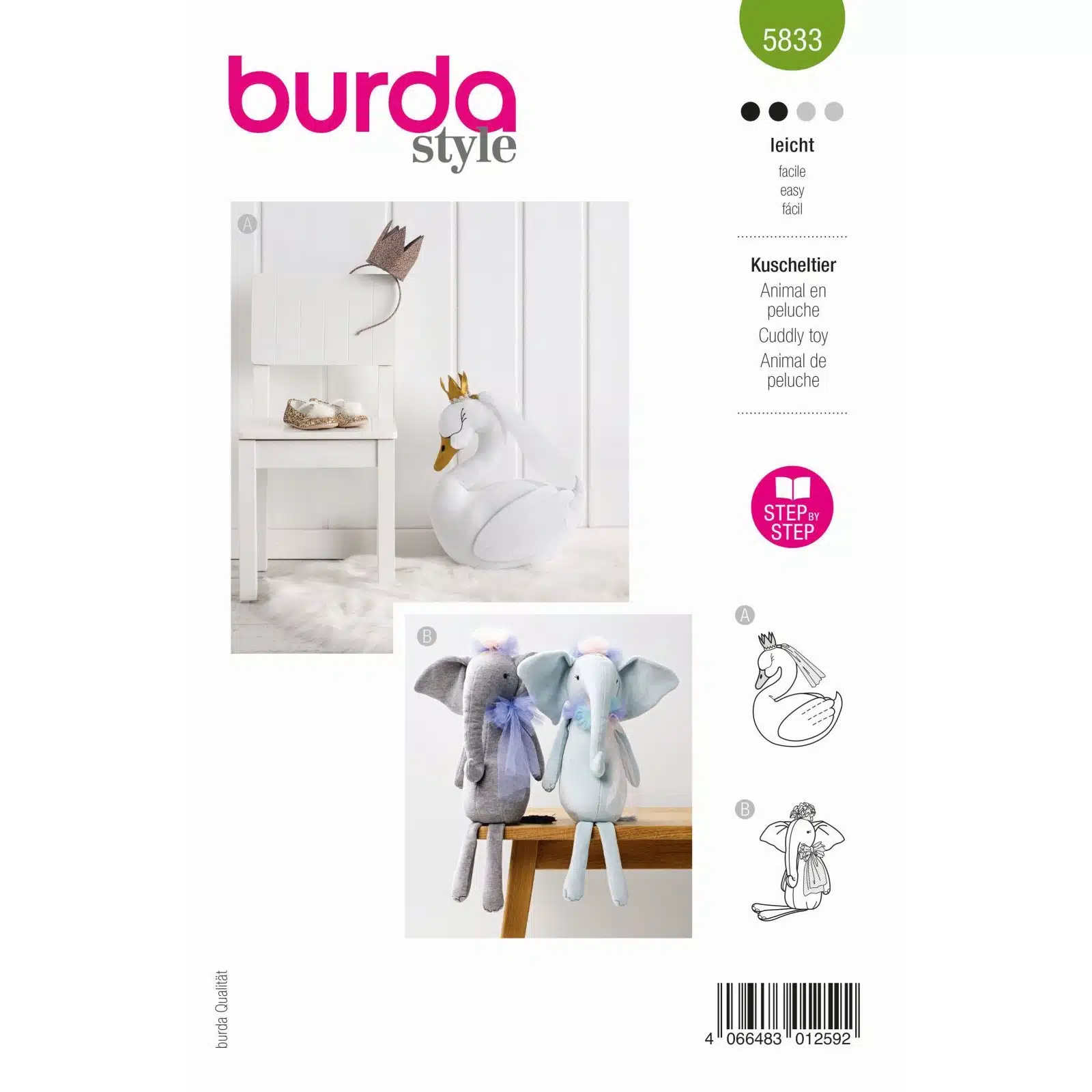 Burda Groen 5833 - Knuffels in Variaties