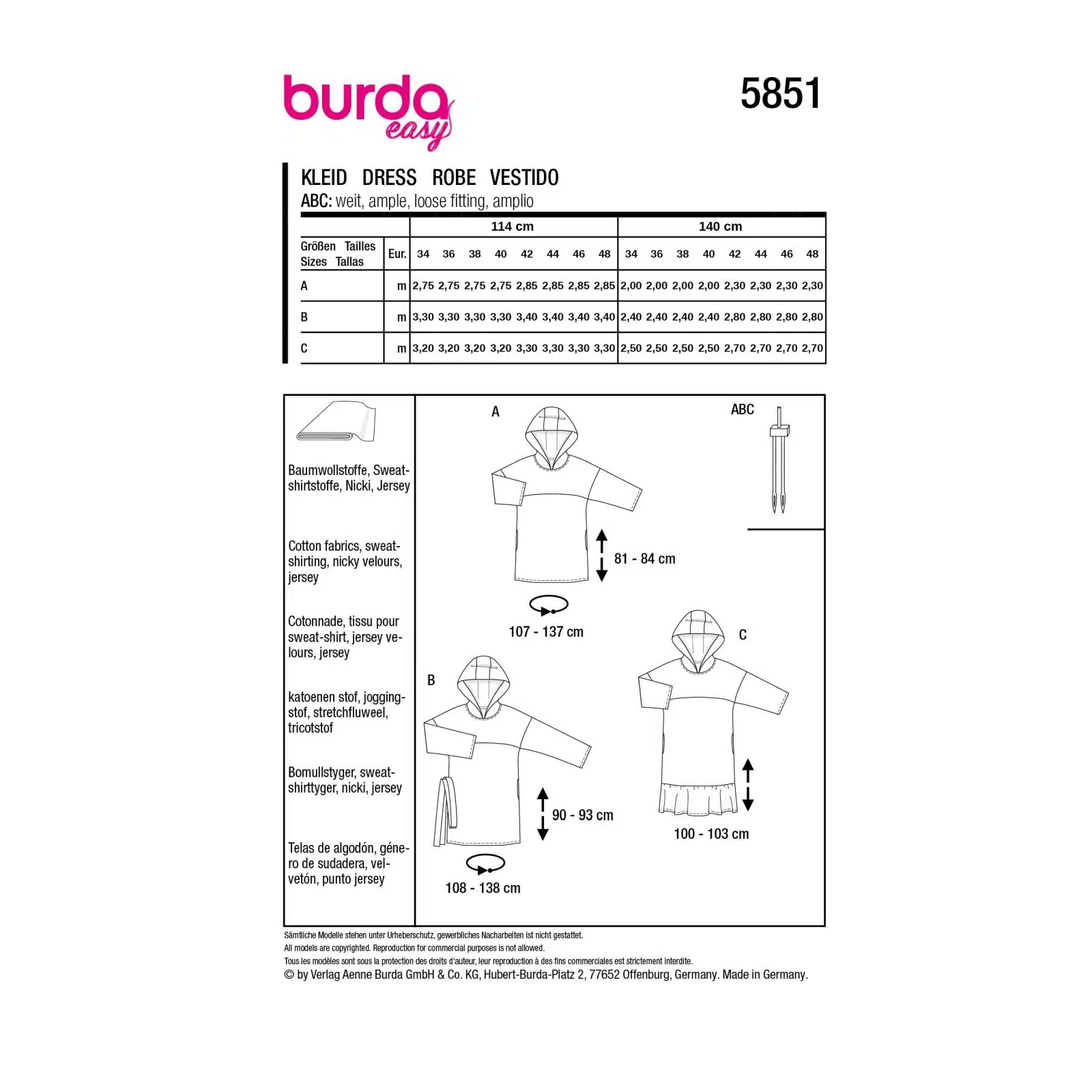 Burda Groen 5851 - Jurk in Variaties