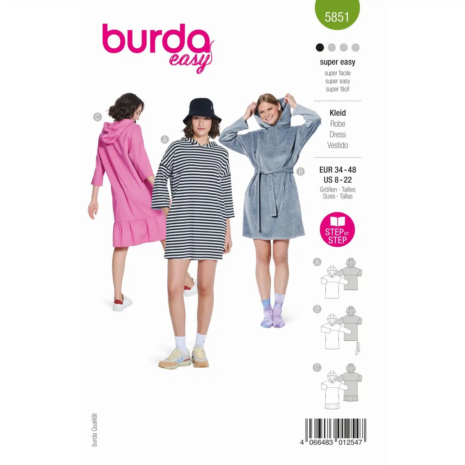 Burda Groen 5851 - Jurk in Variaties