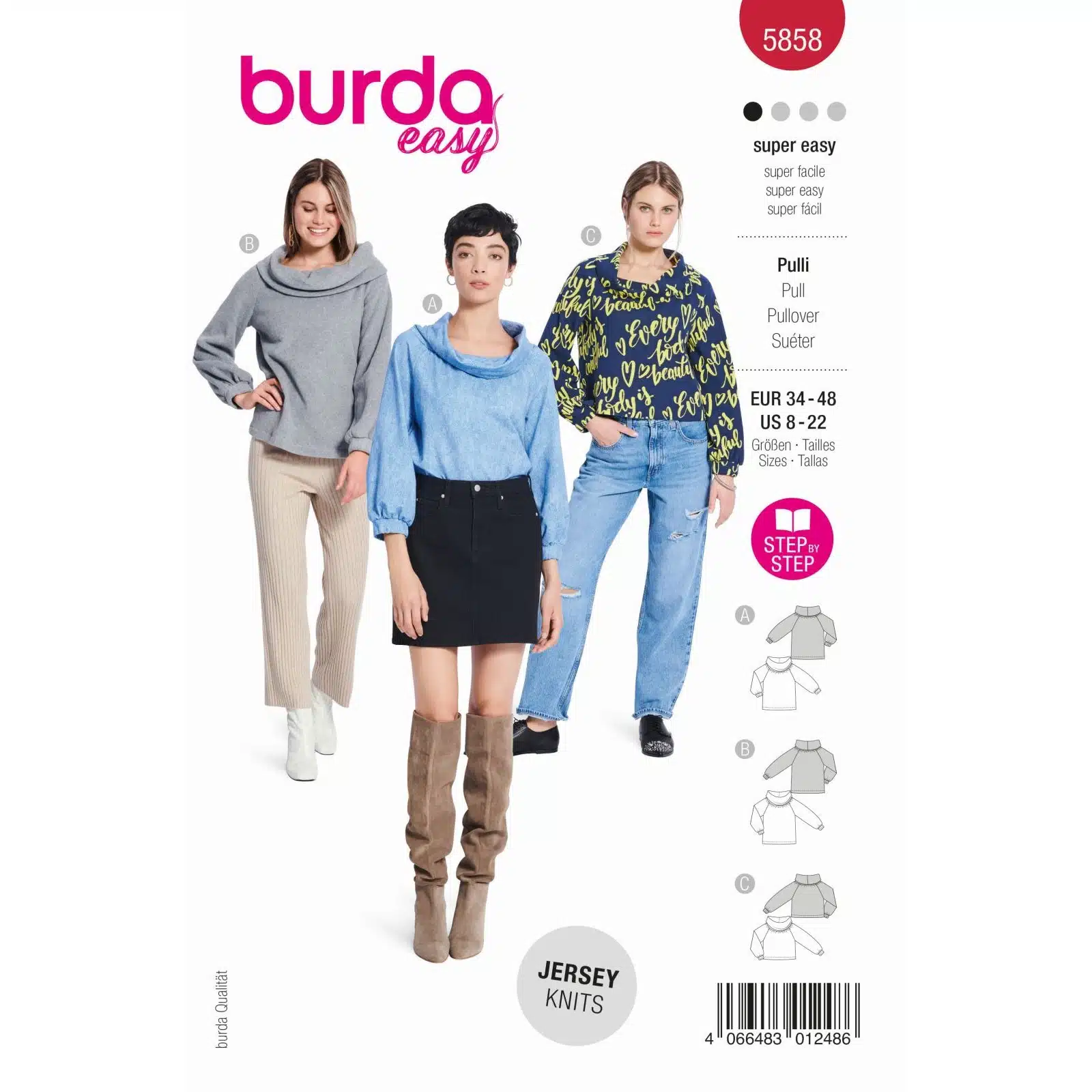 Burda Rood 5858 - Trui in Variaties