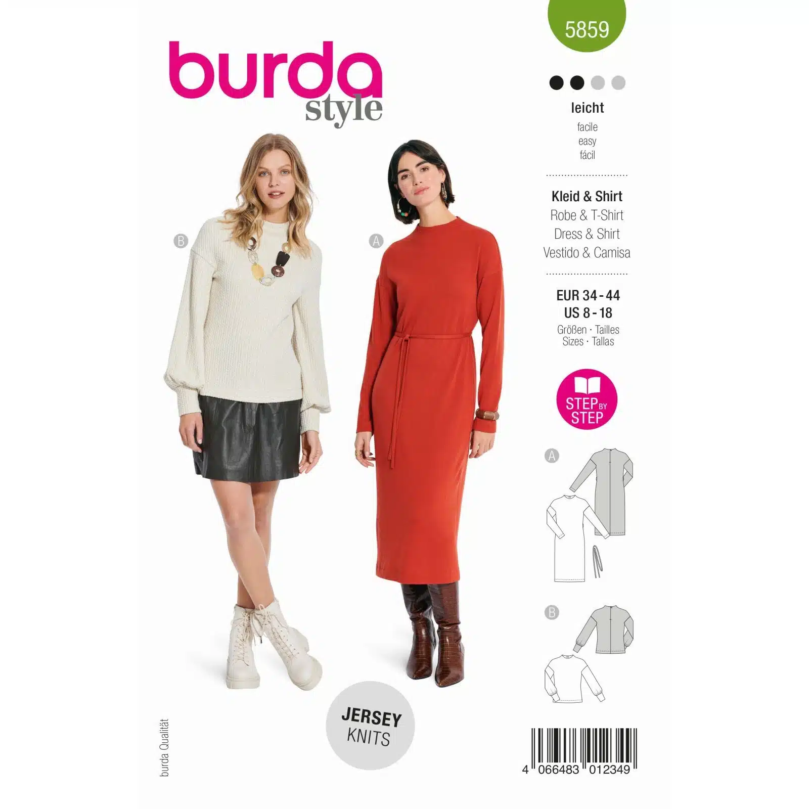 Burda Groen 5859 - Jurk en Shirt