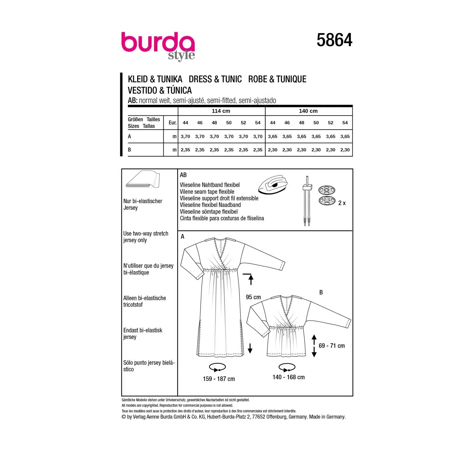 Burda Rood 5864 - Jurk en Tuniek