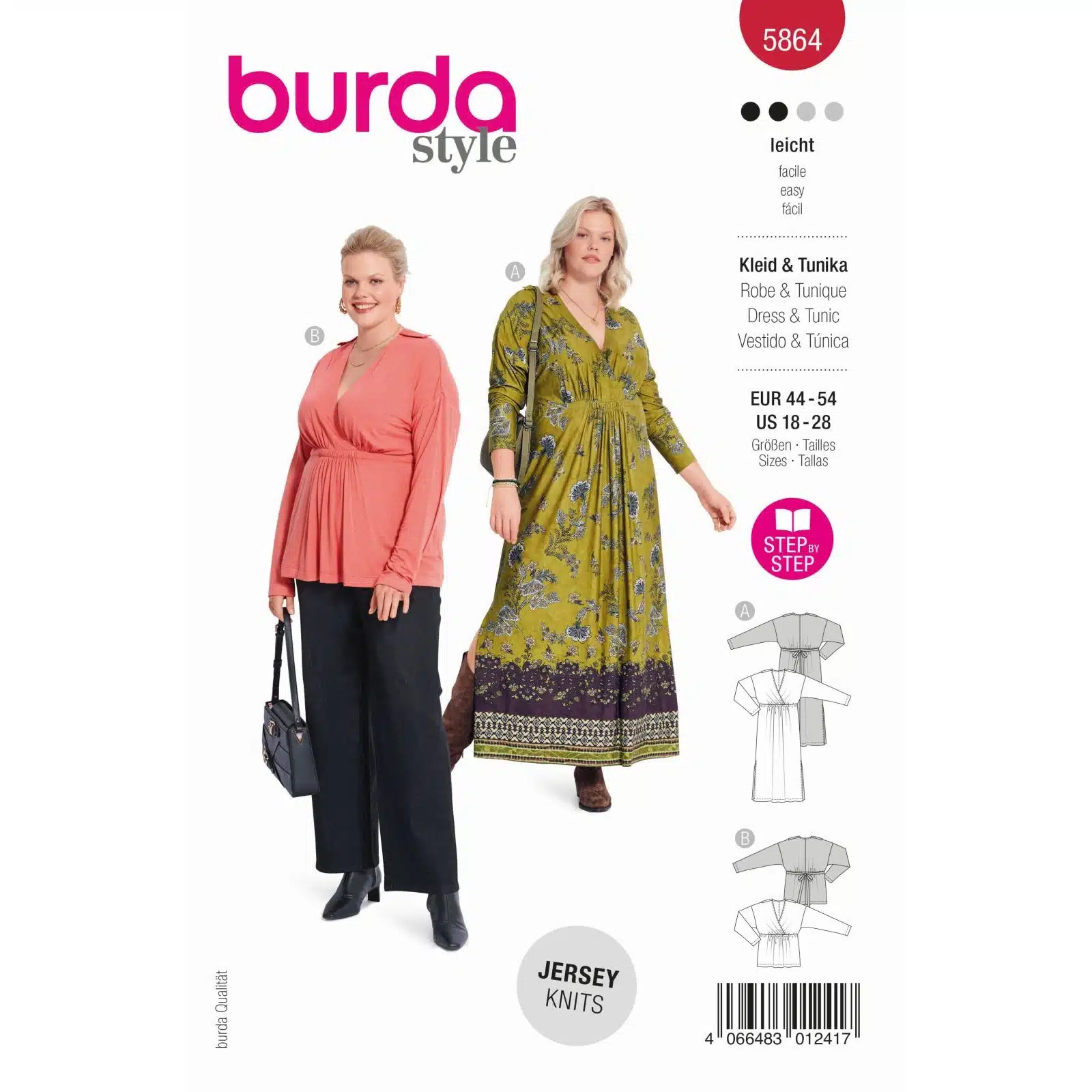 Burda Rood 5864 - Jurk en Tuniek