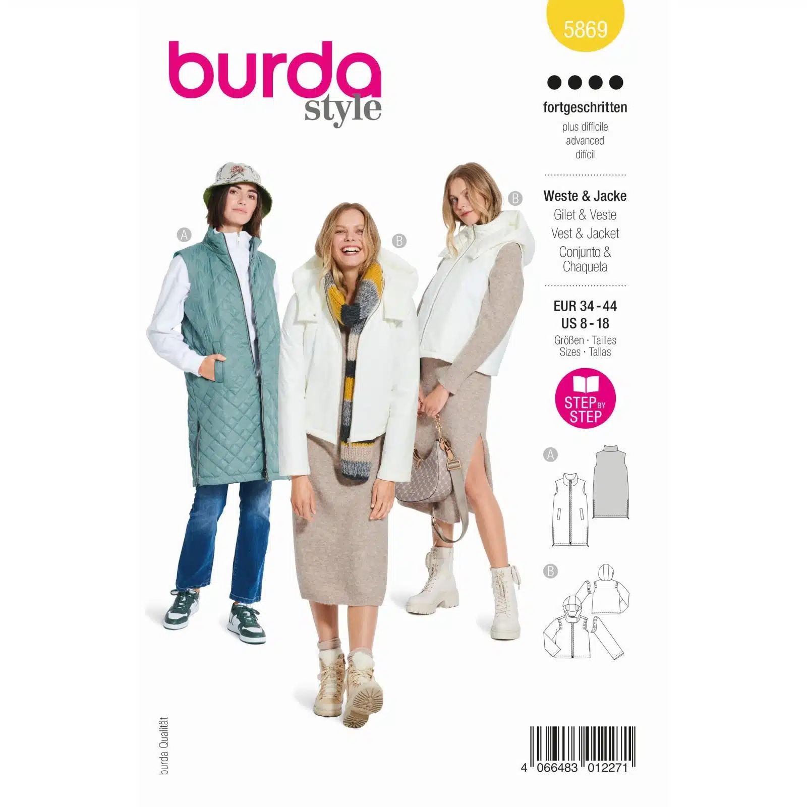 Burda Geel 5869 - Jas en Bodywarmer
