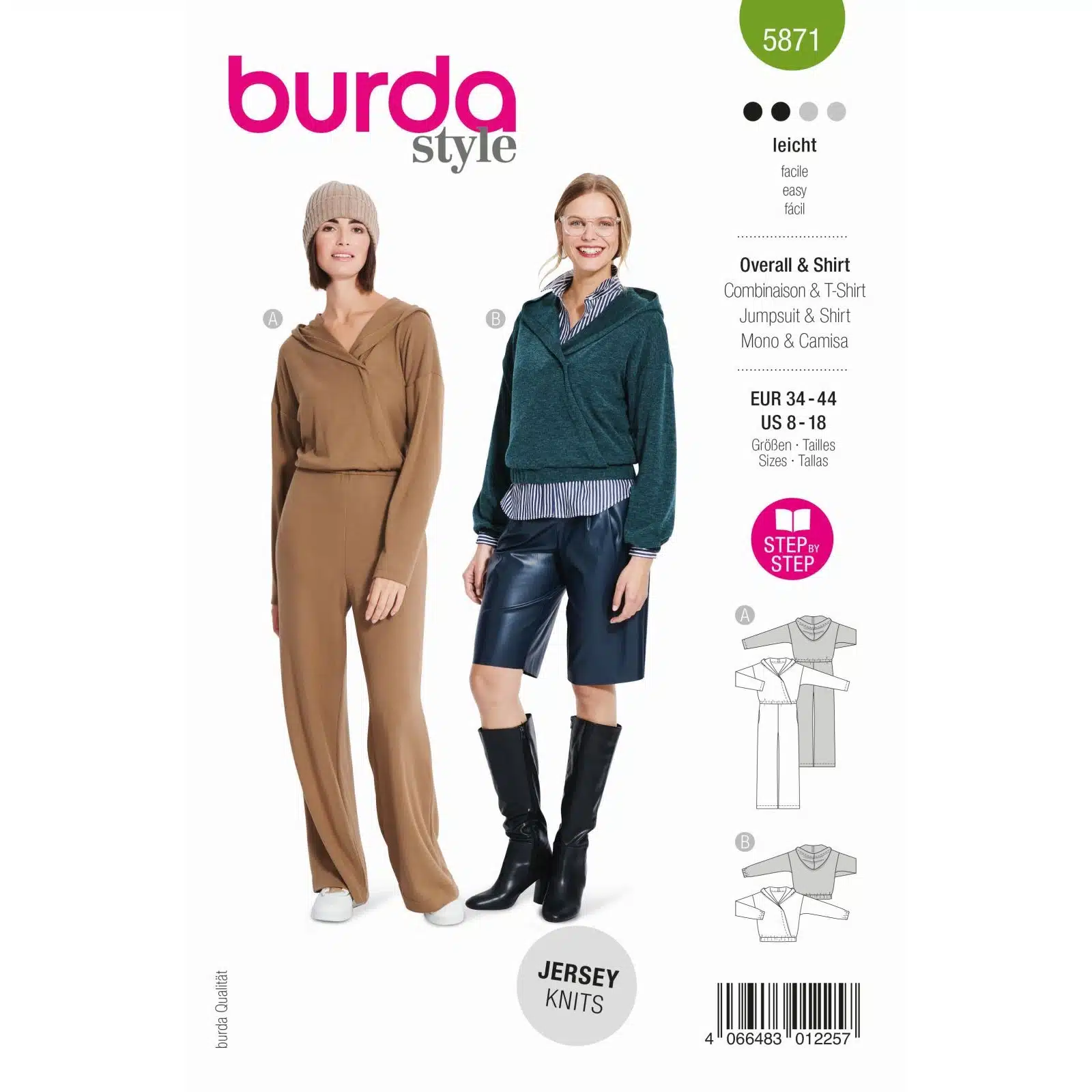 Burda Groen 5871 - Jumpsuit en Shirt