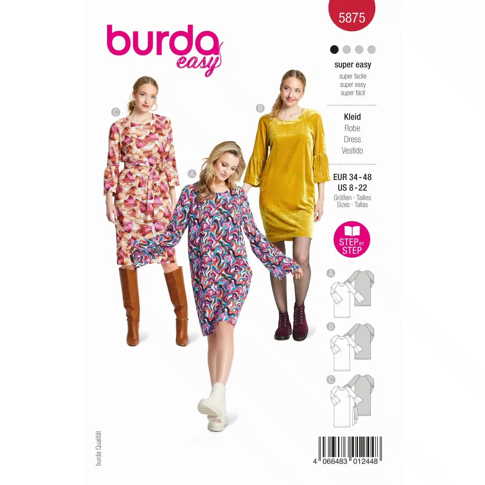 Burda Rood 5875 - Jurk in Variaties
