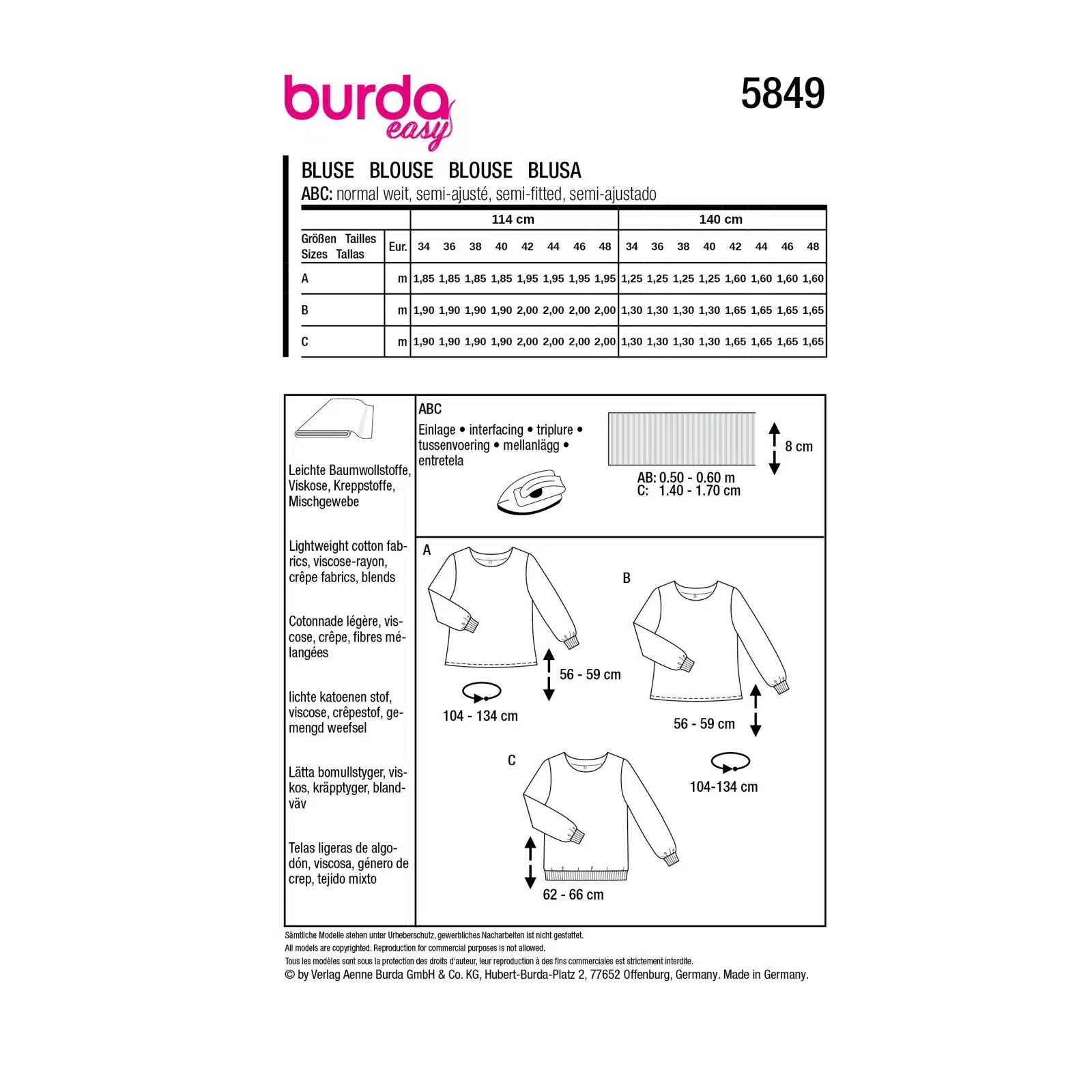 Burda Rood 5849 - Shirt in Variaties