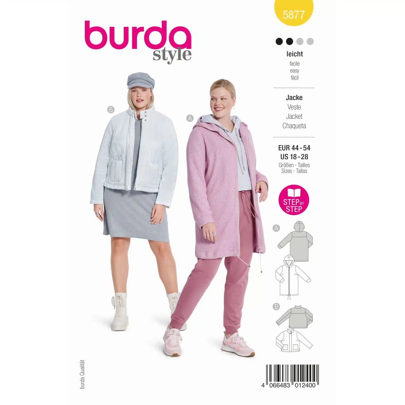 Burda Geel 5877 - Jas in Variaties