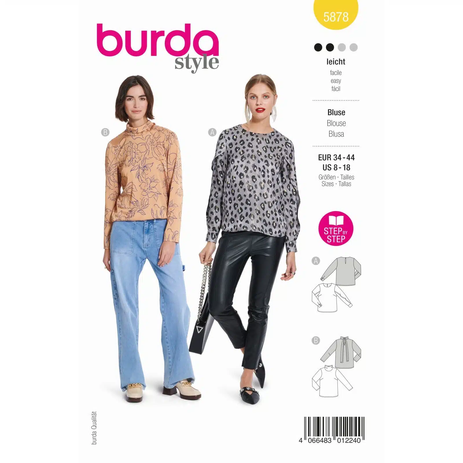 Burda Geel 5878 - Blouse in Variaties