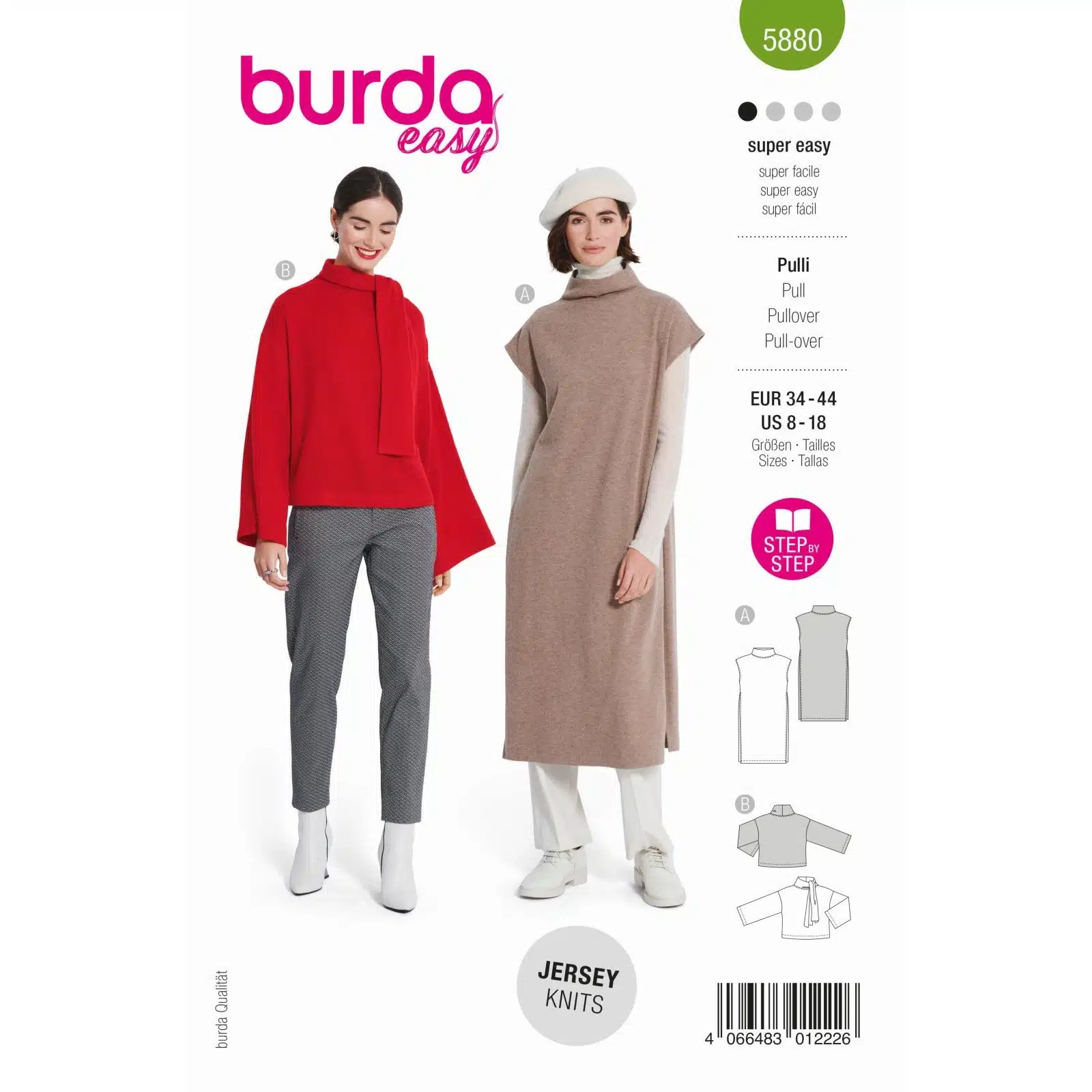 Burda Groen 5880 - Trui in Variaties