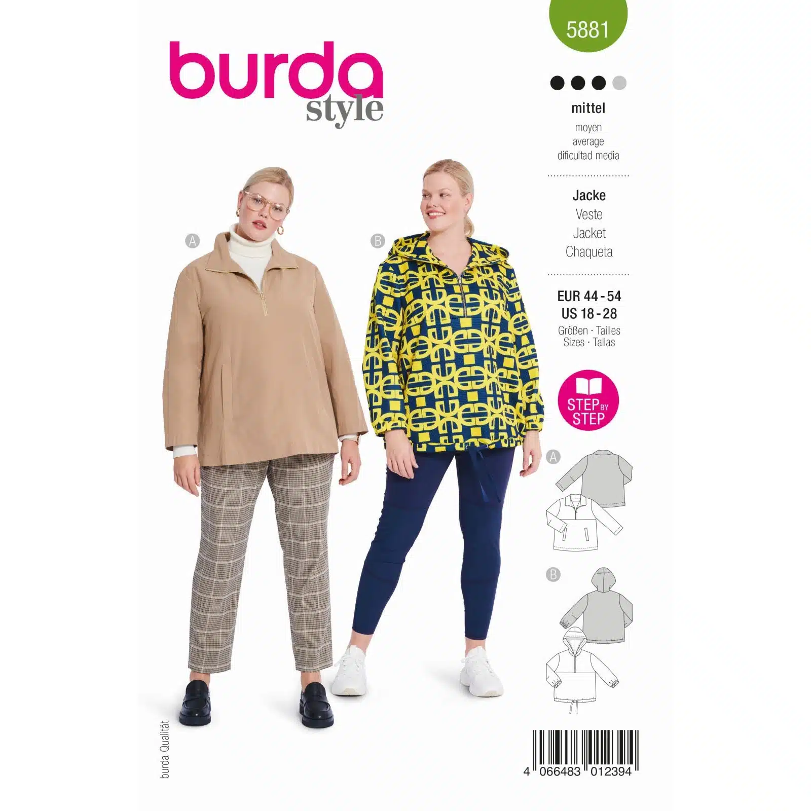 Burda Groen 5881 - Jas in Variaties