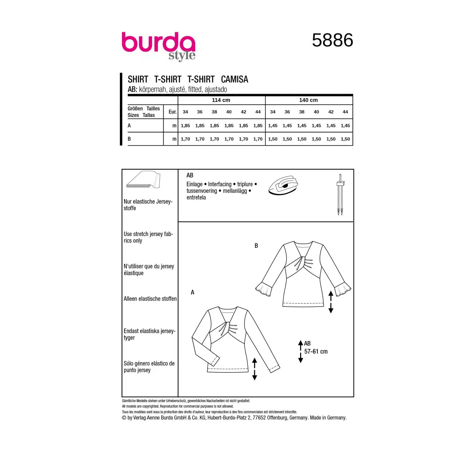 Burda Groen 5886 - Shirt in Variaties