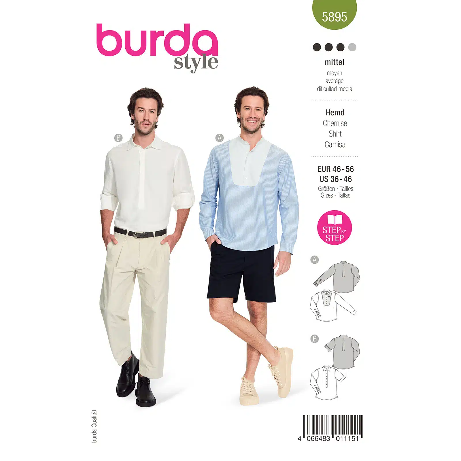 Burda Groen 5895 - Hemd in Variaties
