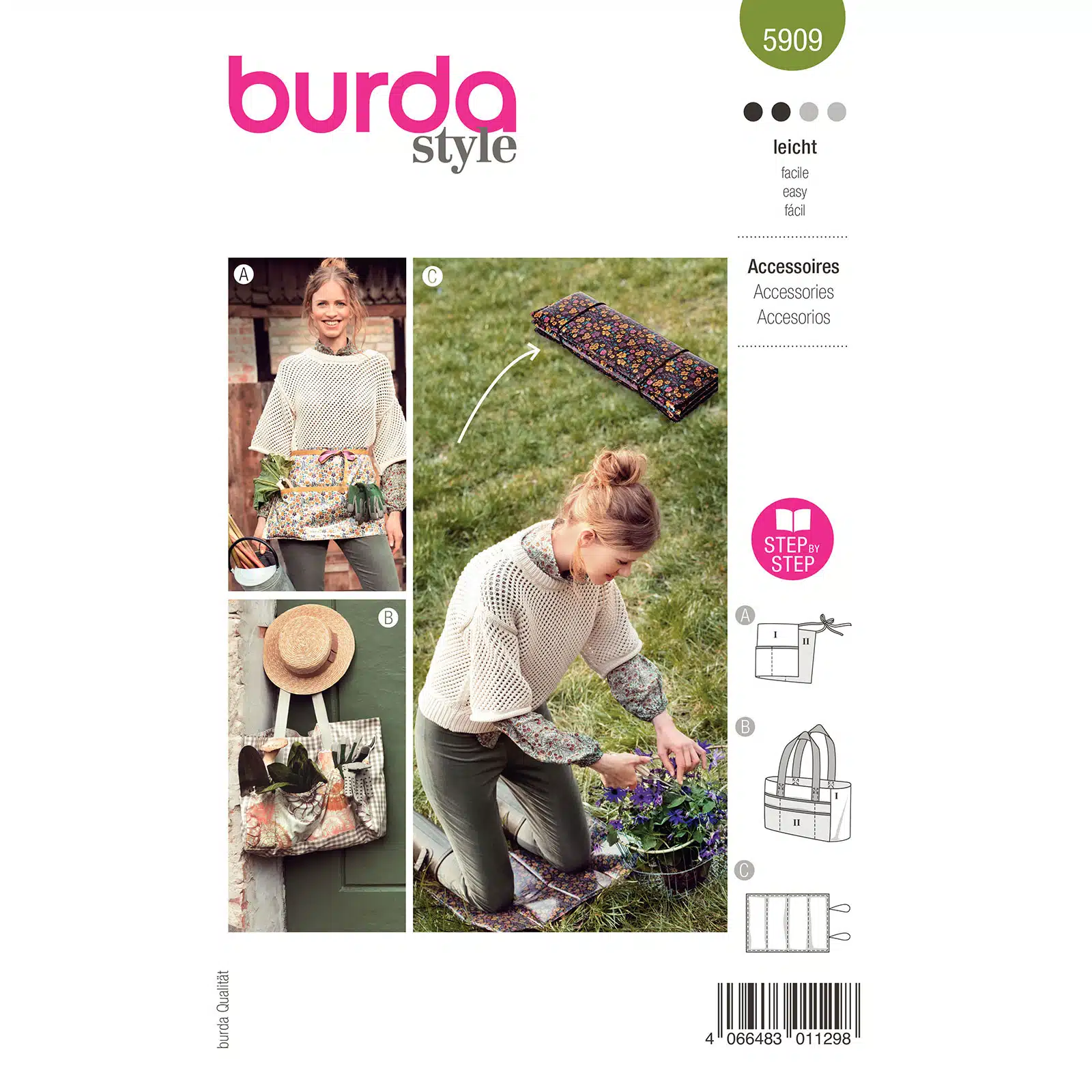 Burda Groen 5909 - Short, Tas en Etui