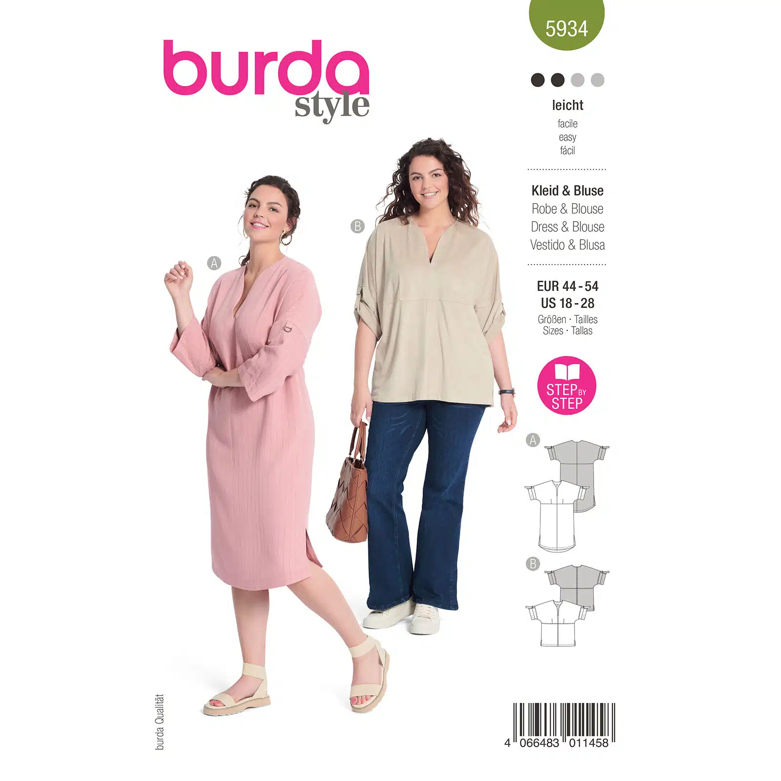 Burda Groen 5934 - Jurk en Blouse