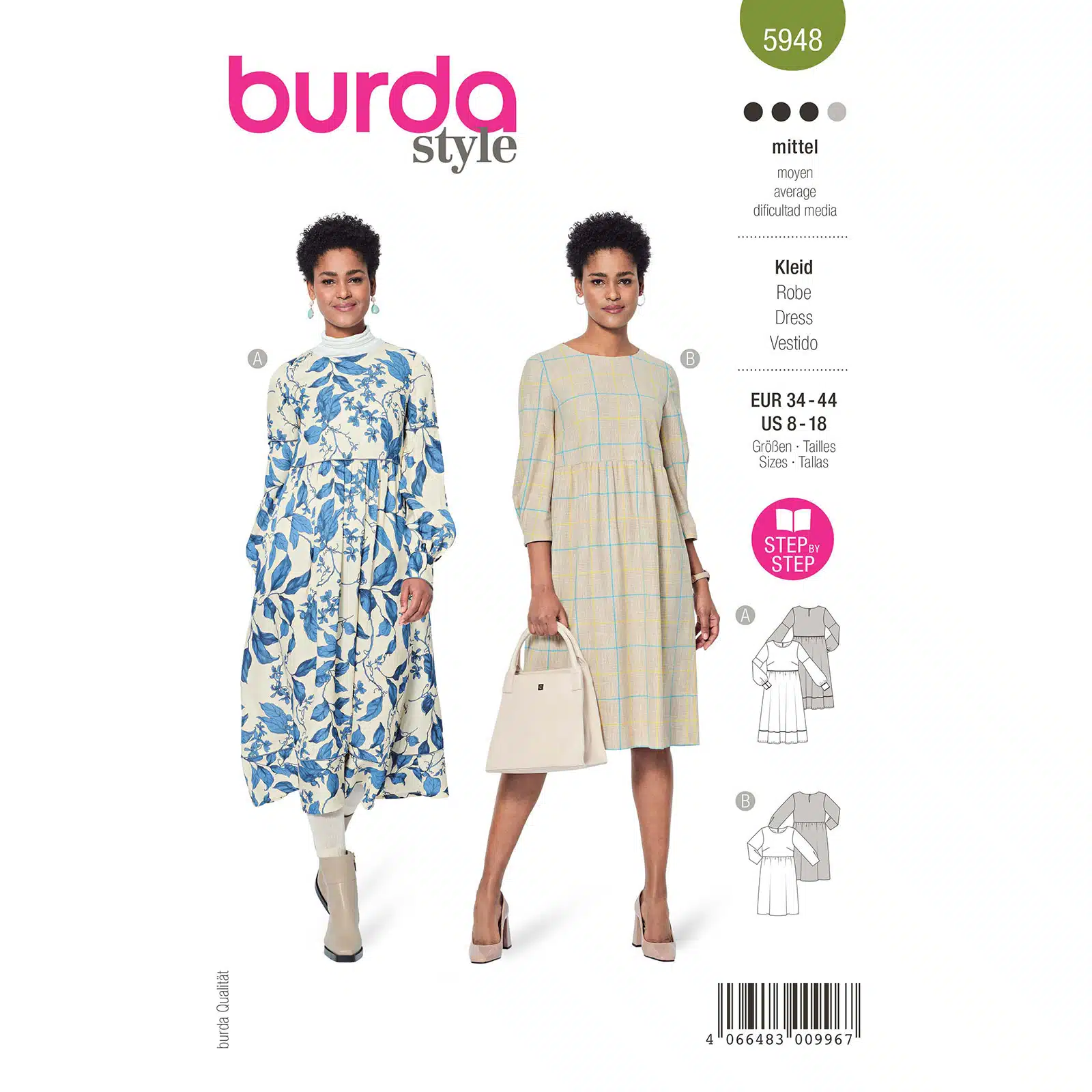 Burda Groen 5948 - Jurk in Variaties