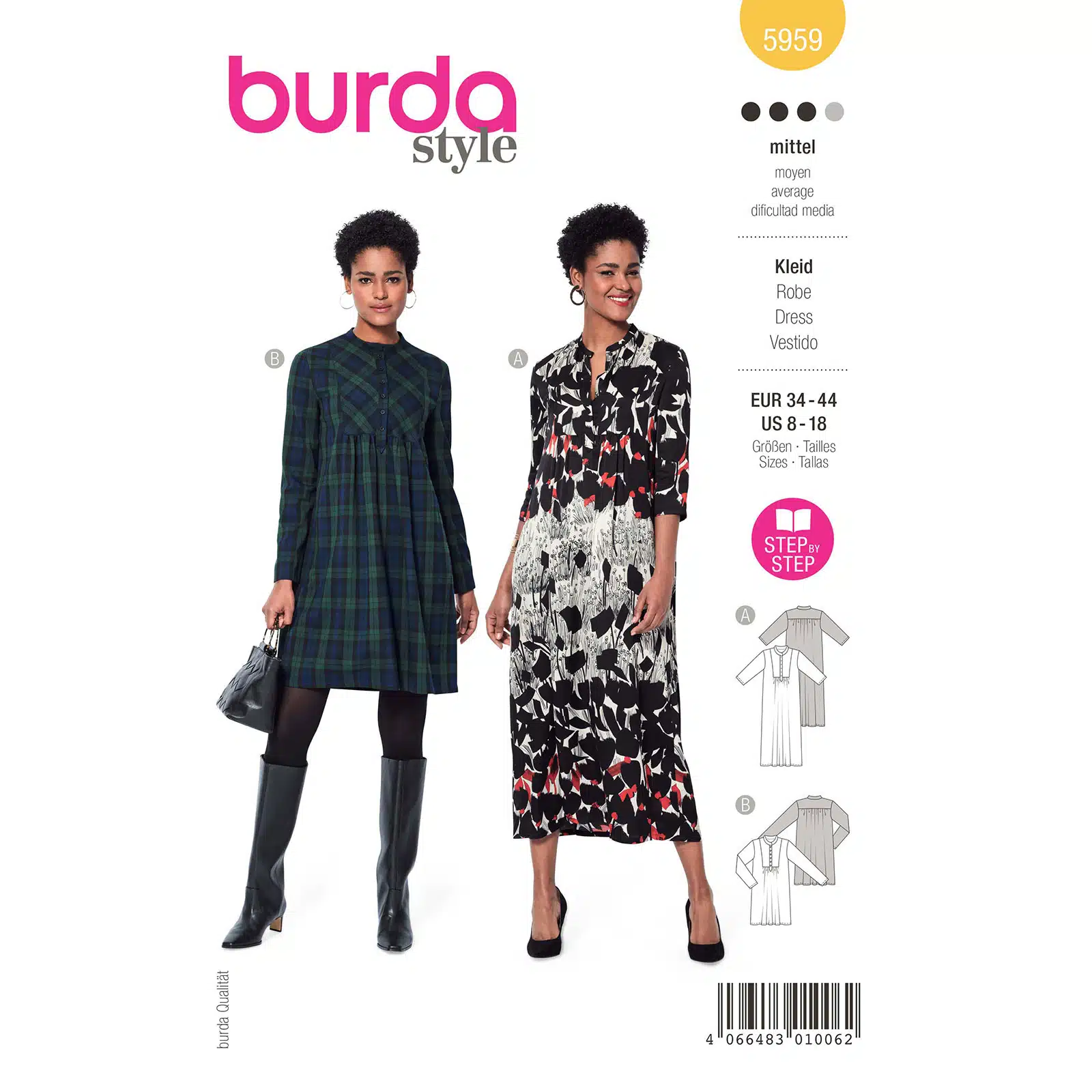 Burda Geel 5959 - Jurk in Variaties