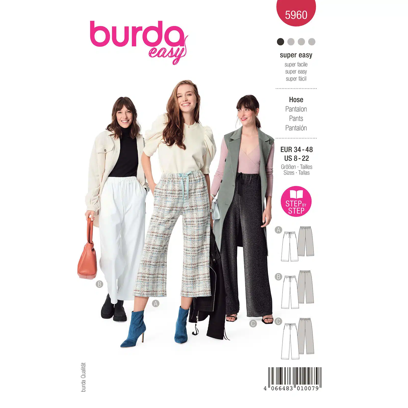 Burda Rood 5960 - Broek in Variaties